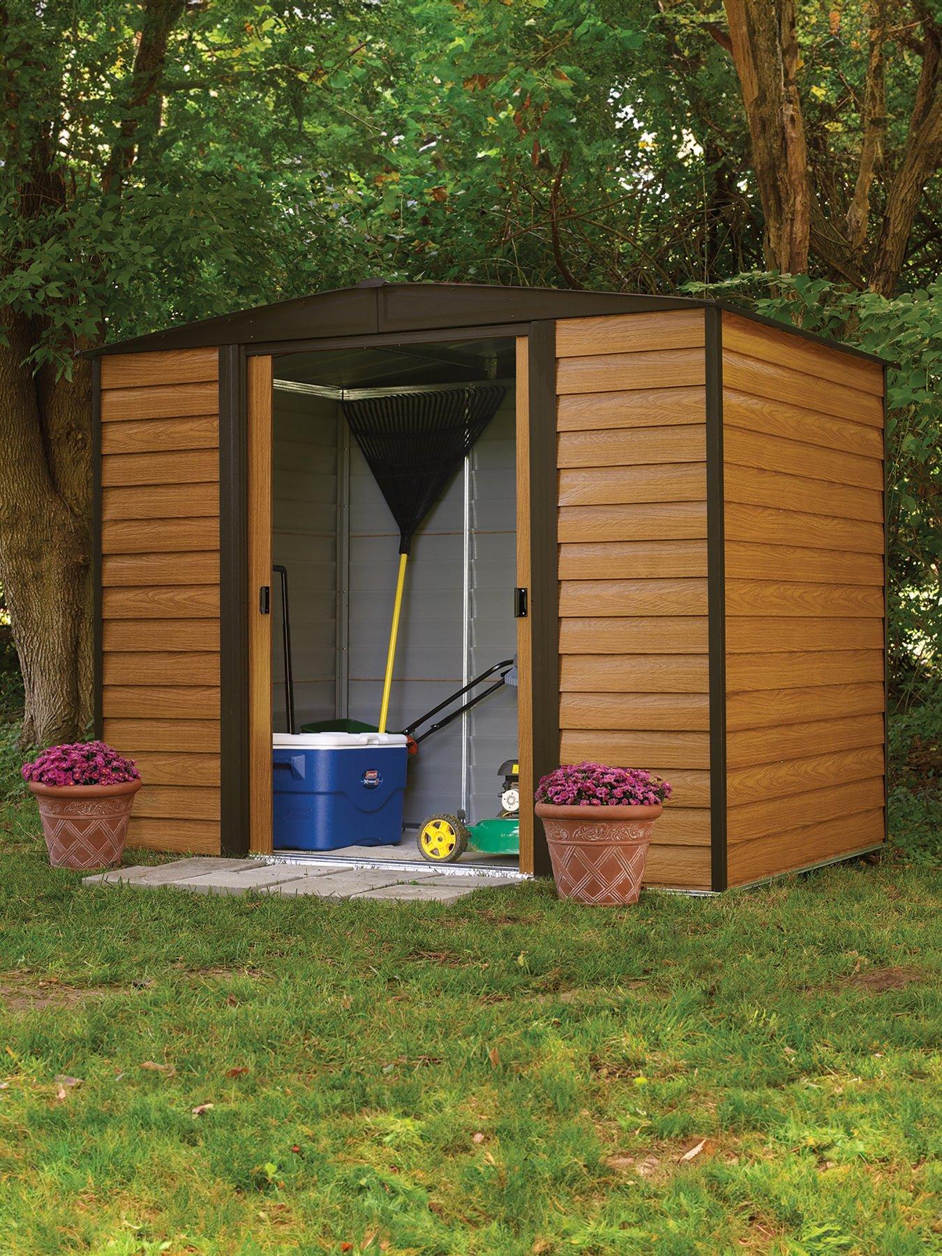 Rowlinson 8x6 Woodvale Metal Apex Shed | Very.co.uk