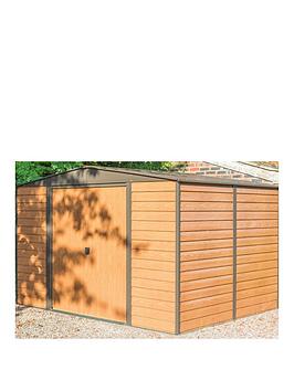 Product photograph of Rowlinson 10x8 Woodvale Metal Apex Shed from very.co.uk