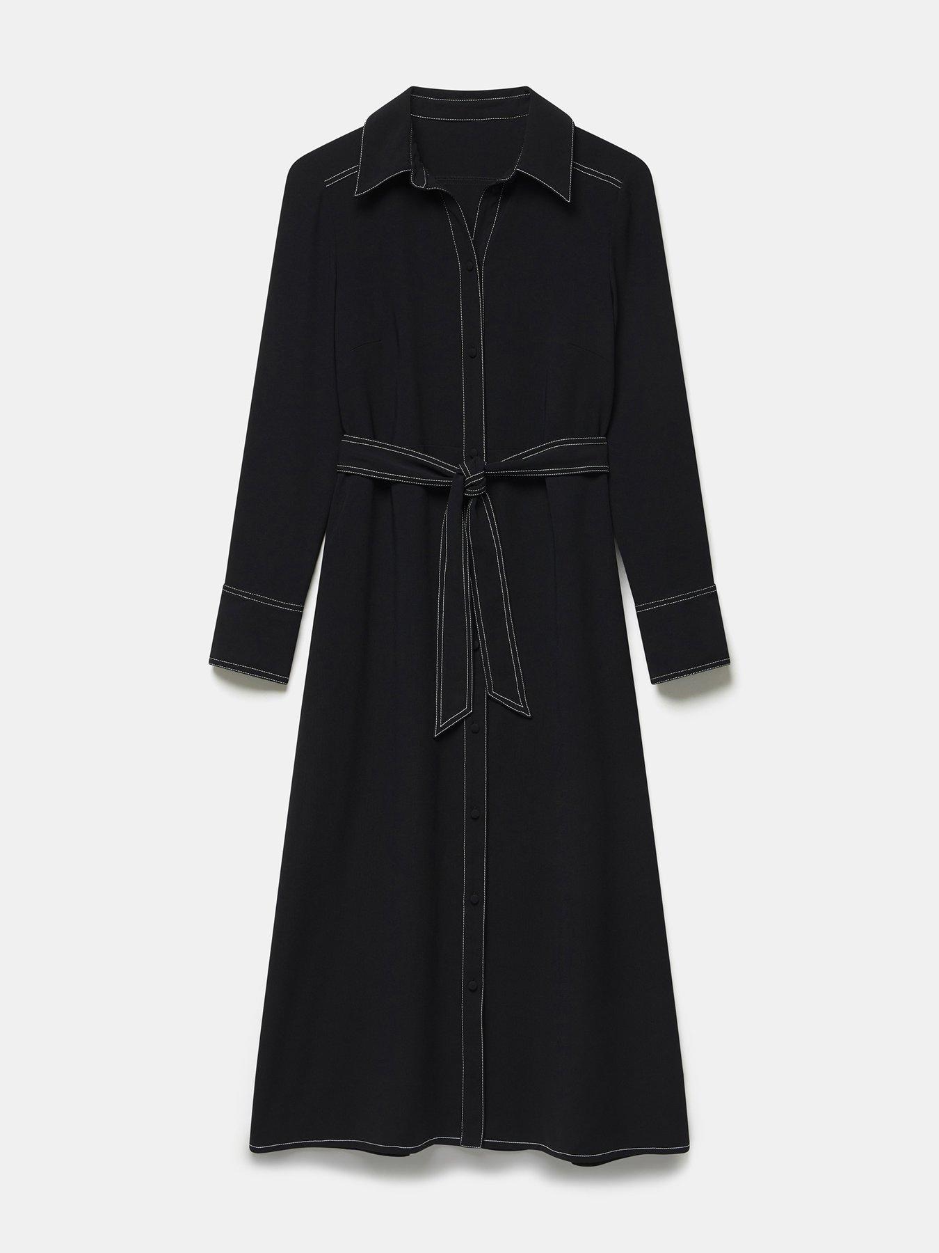 Mint Velvet Contrast Stitch Midi Dress | Very.co.uk