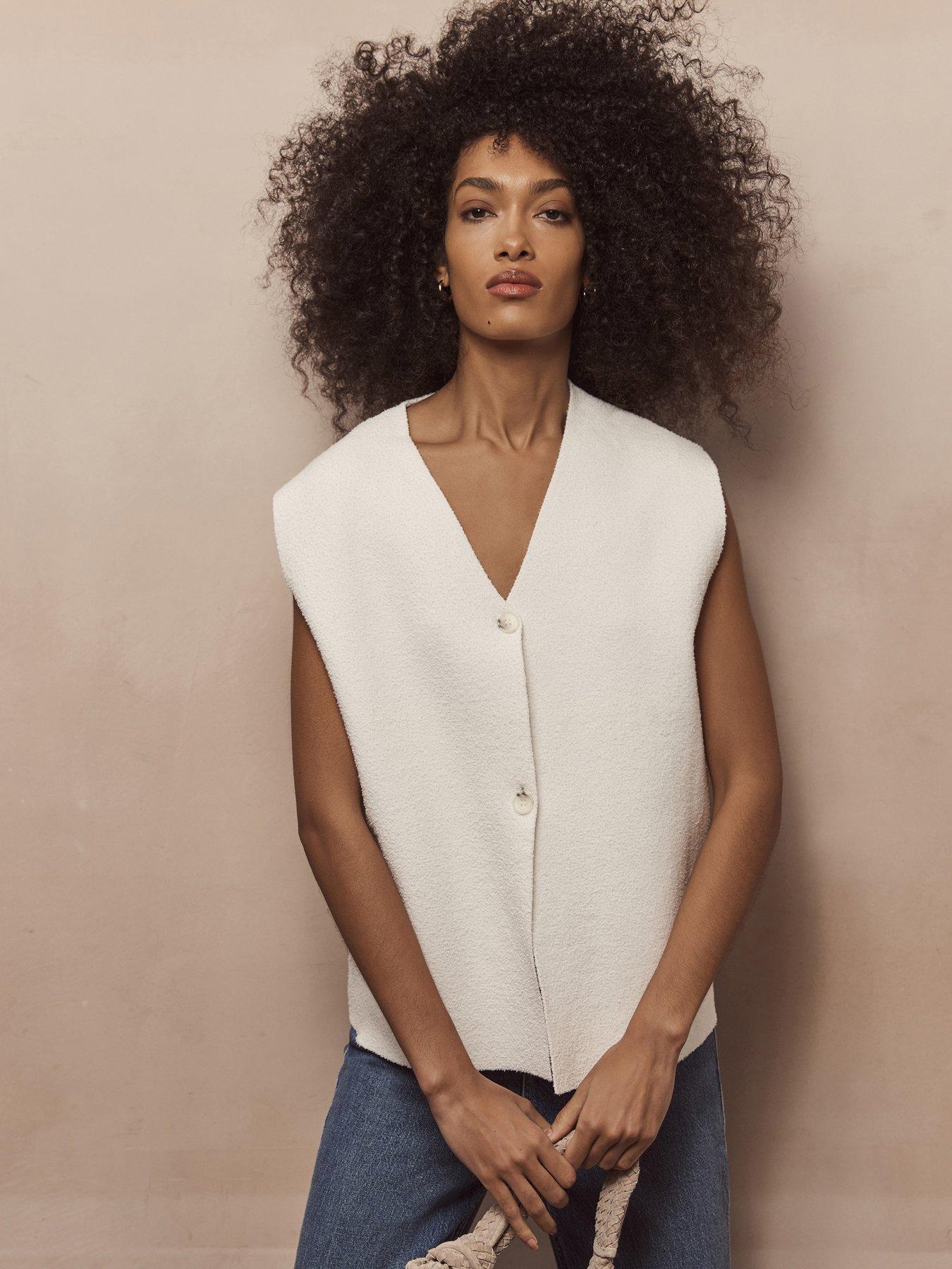 Women's V Neck Knit Tank Tops Casual Knitwear Sleeveless Shirts Sweater Vest