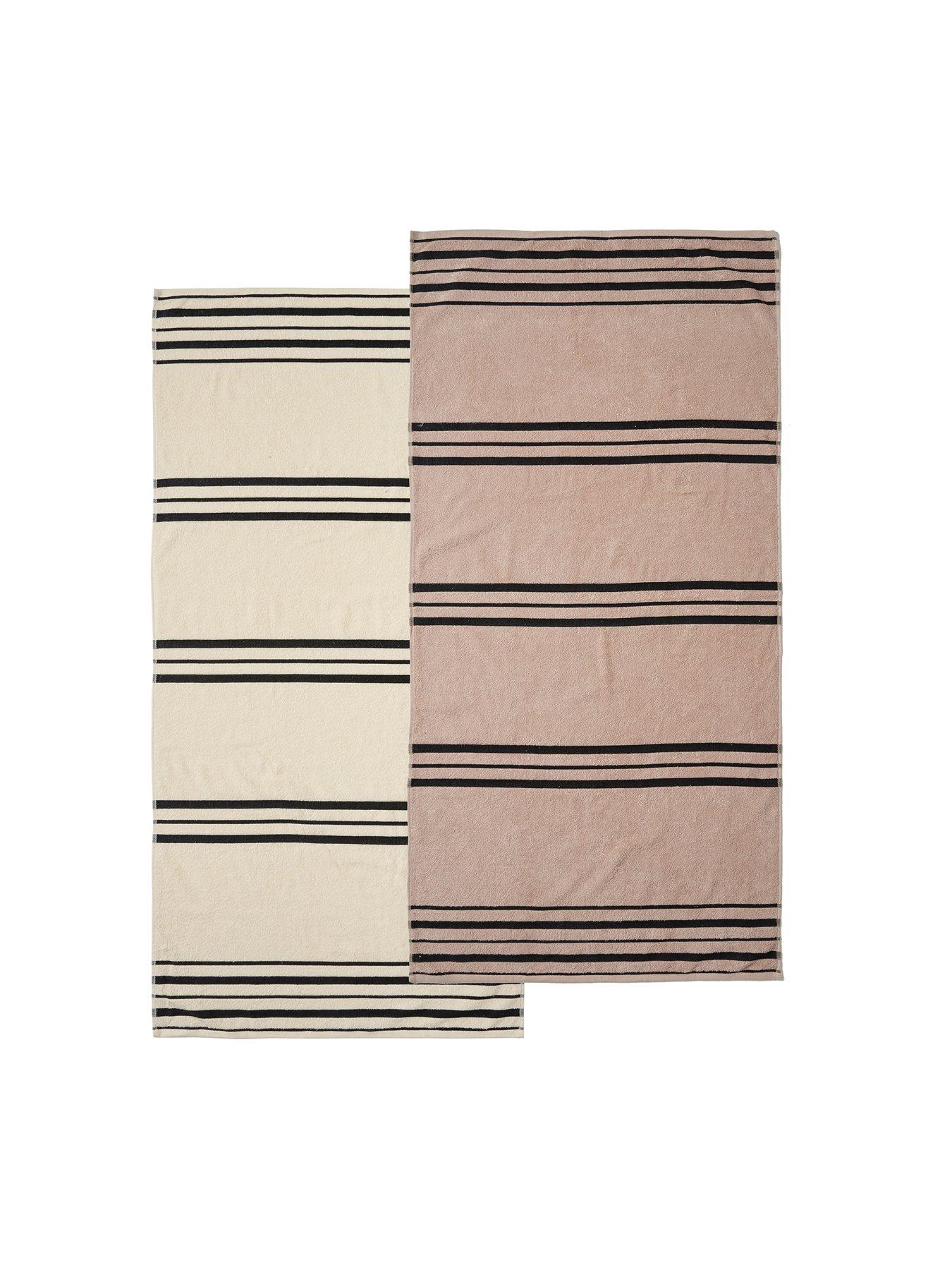Image 2 of 4 of Catherine Lansfield Stripe Beach Towel Twin Pack