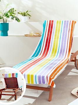 Product photograph of Catherine Lansfield Rainbow Stripe Cotton Beach Towel from very.co.uk