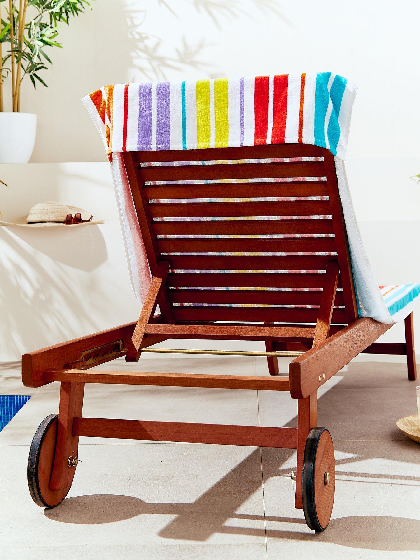 Image 4 of 5 of Catherine Lansfield Rainbow Stripe Cotton Beach Towel