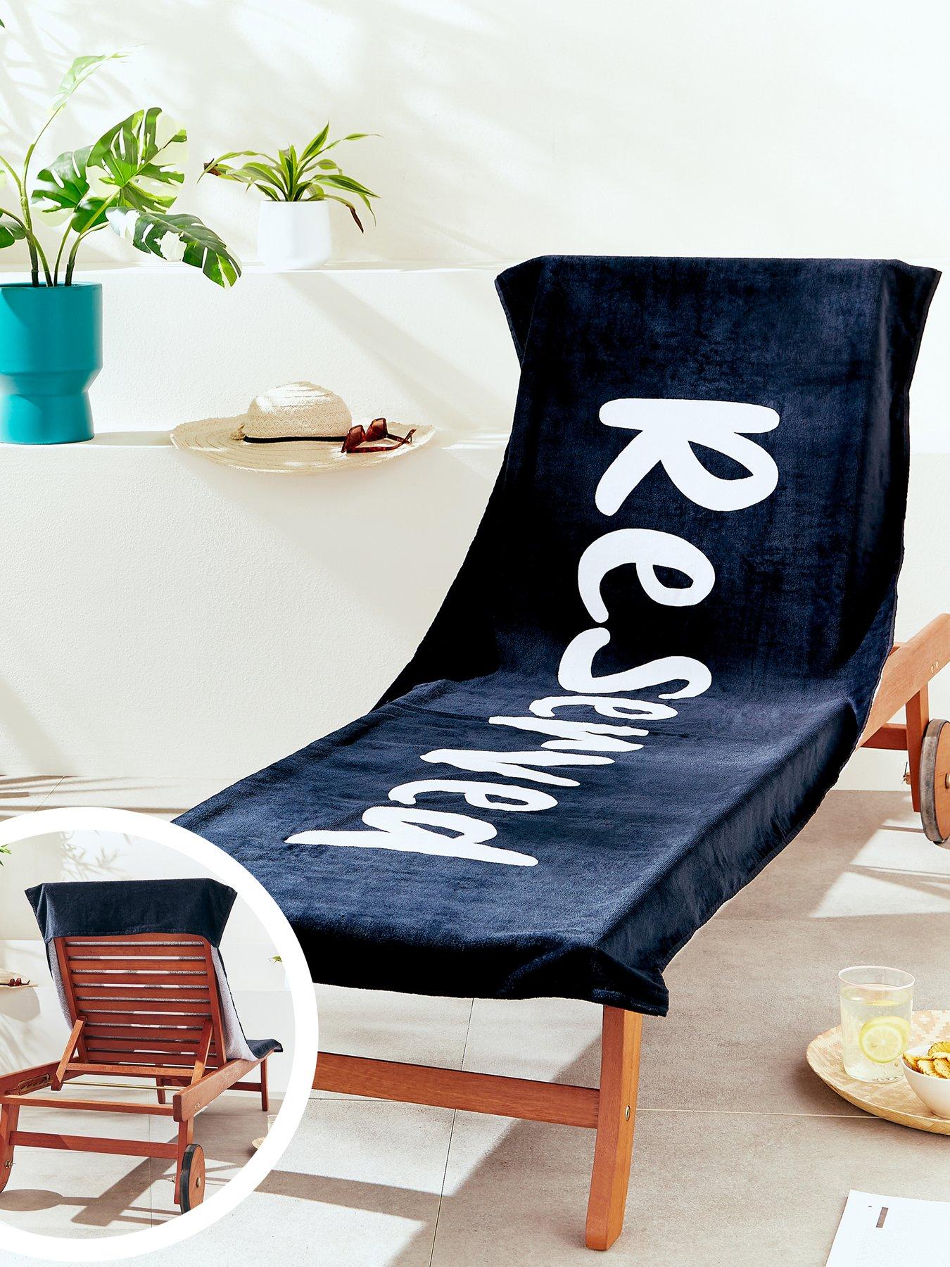 Product photograph of Catherine Lansfield Reserved Cotton Beach Towel from very.co.uk