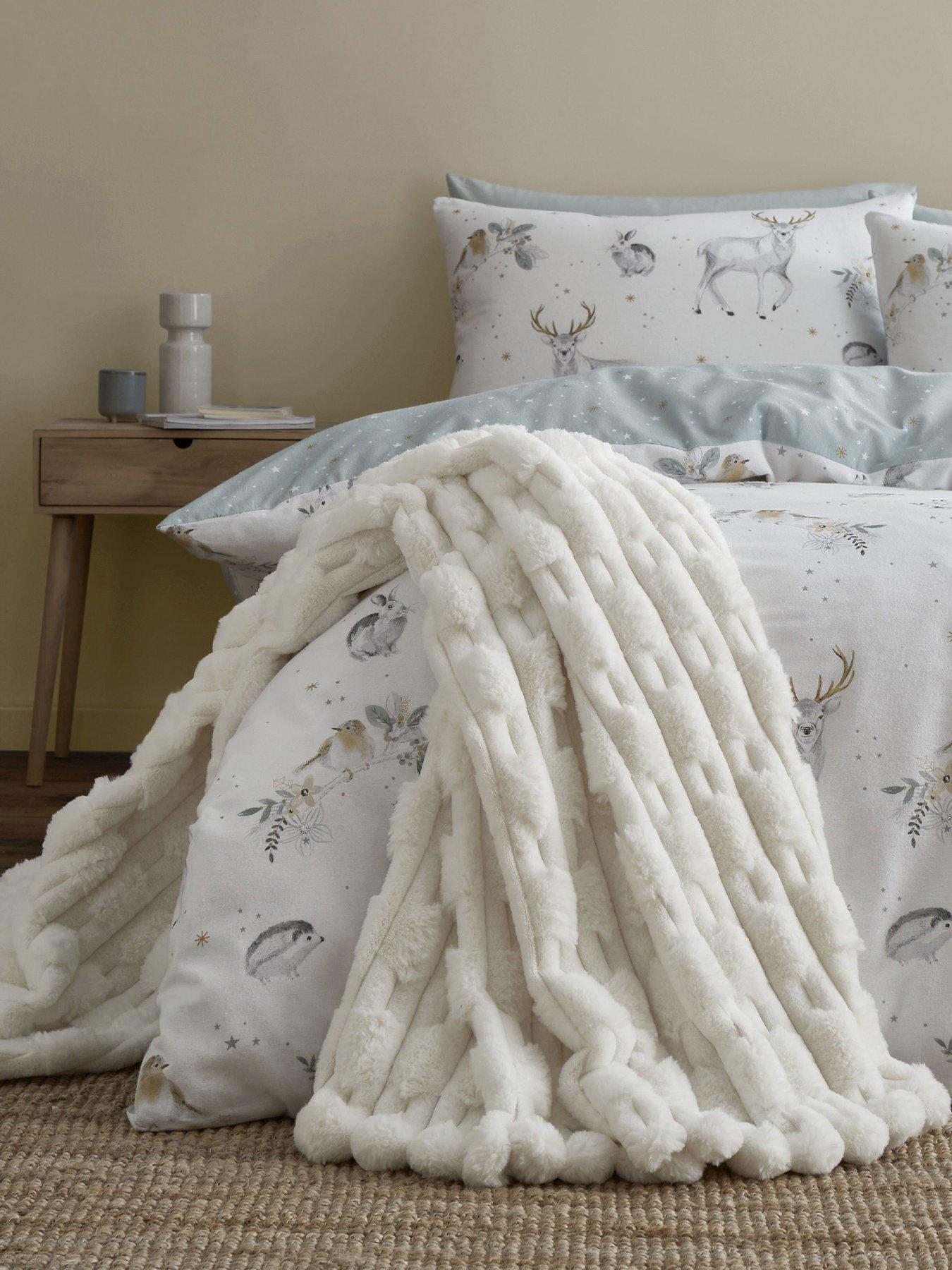 Product photograph of Bianca Carved Faux Fur Cosy Throw In White from very.co.uk
