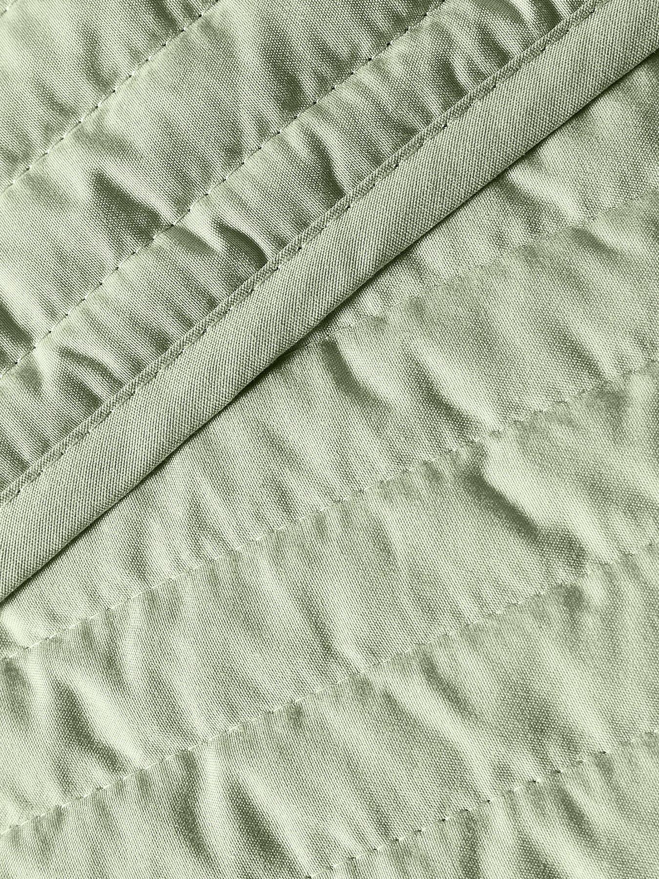 Bianca Quilted Lines Bedspread Throw Sage Very