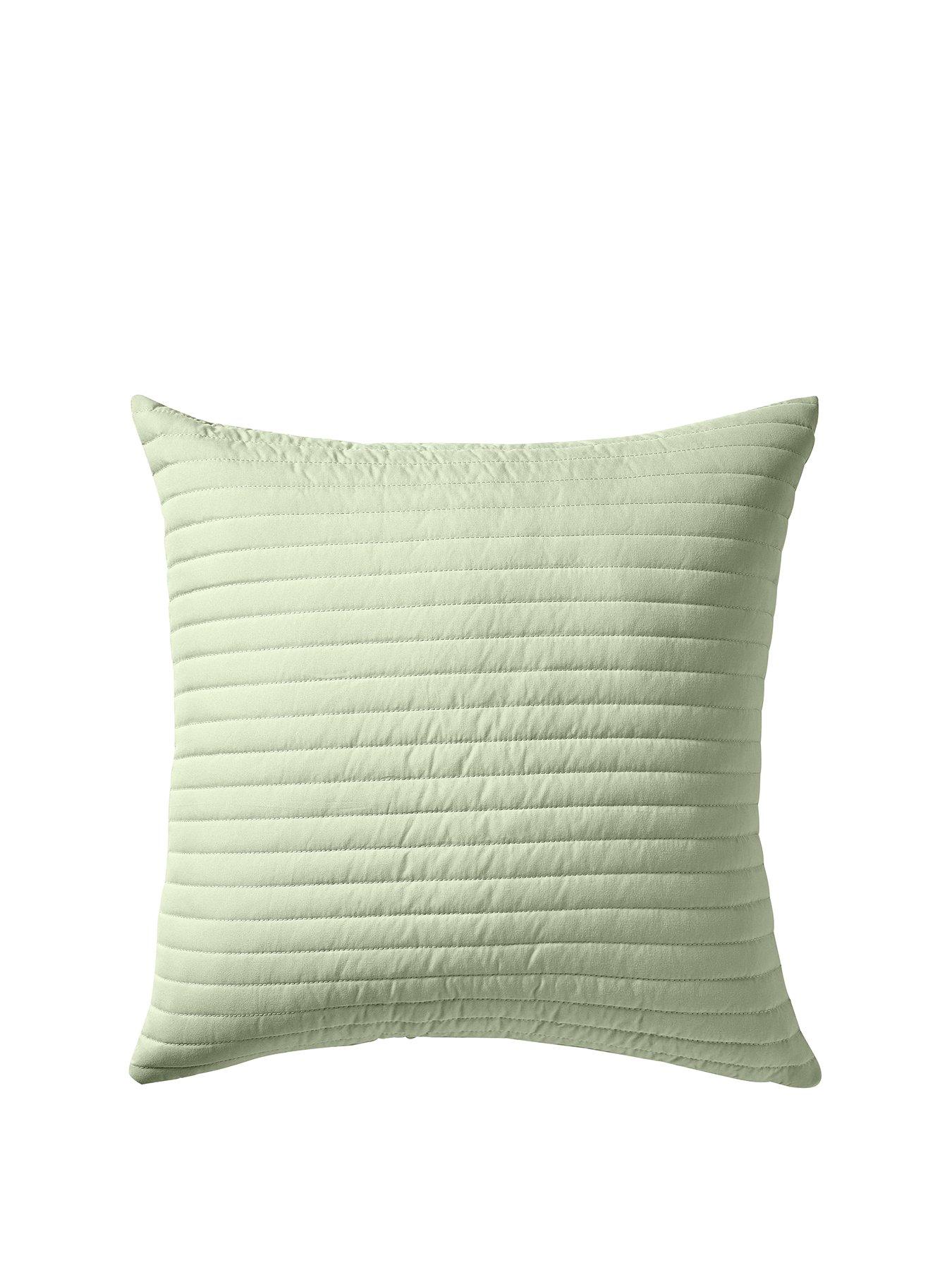 Image 2 of 2 of Bianca Quilted Lines Filled Cushion in Sage