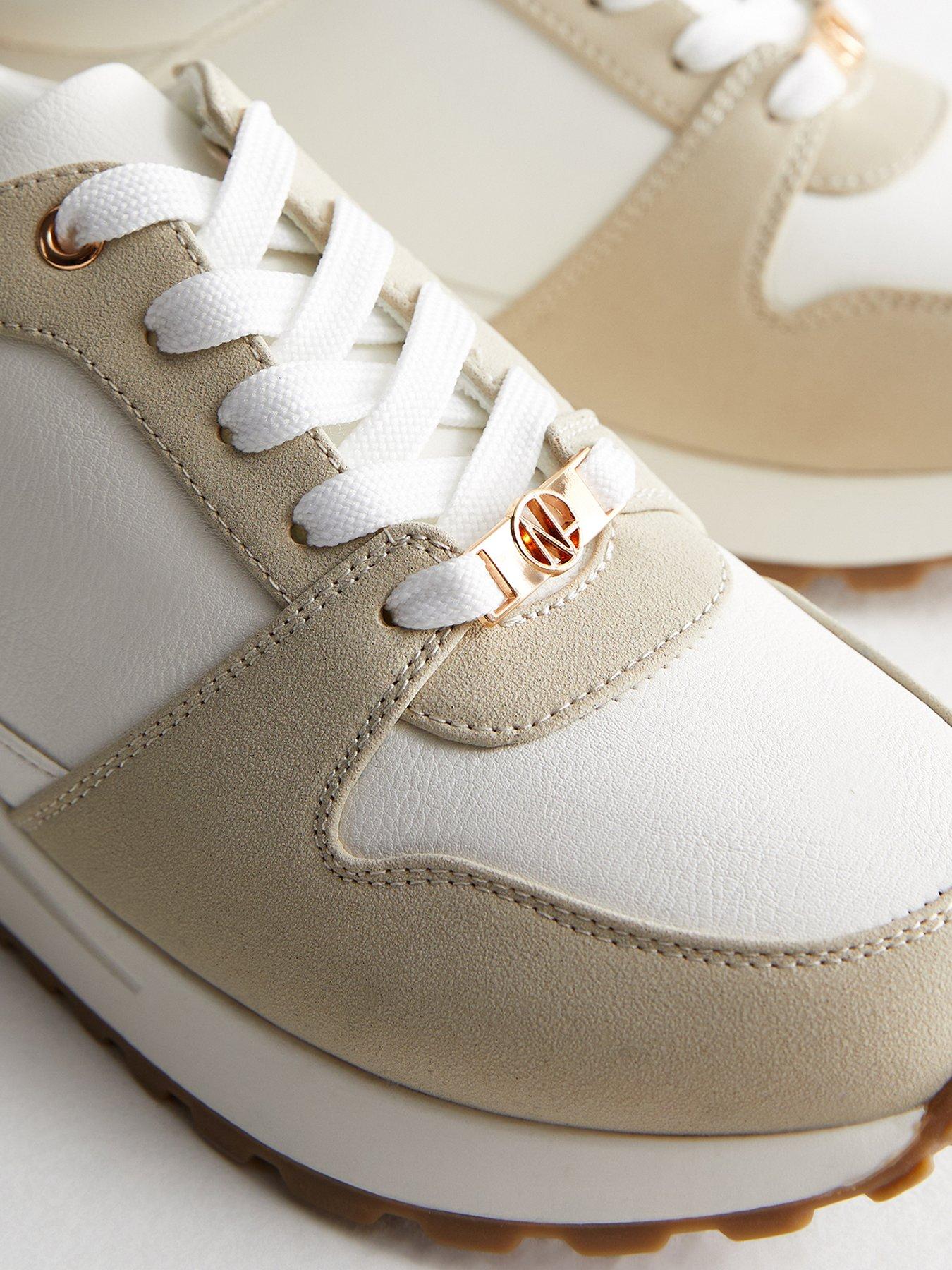 New Look White Lace Up Chunky Trainers Very