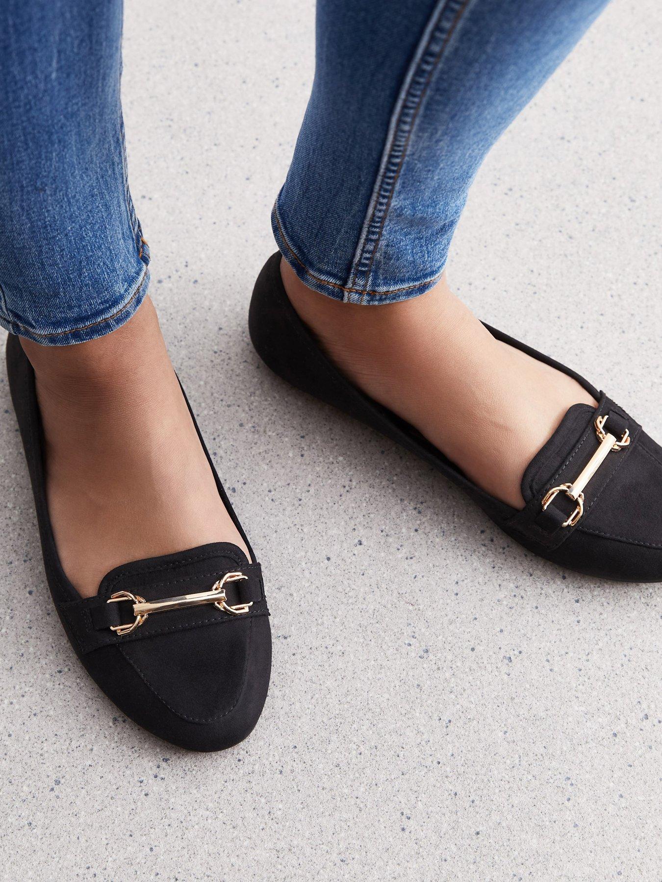 New Look Suedette Snaffle Trim Loafers Black Very