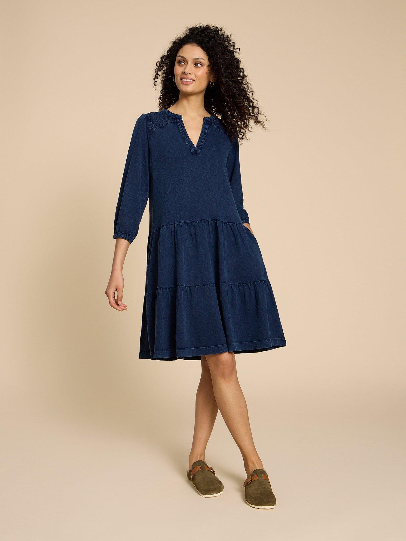 Chi Chi London Puff Sleeve Premium Lace Midi Dress in Blue