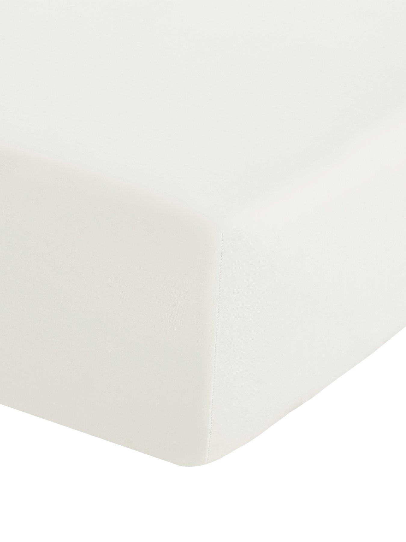 Home & Garden Plain 35cm Cream Fitted Sheets Very