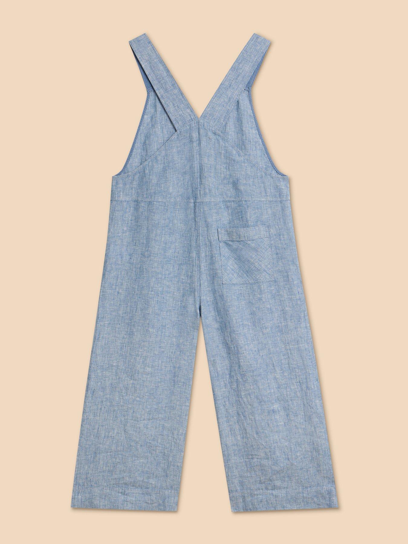 White Stuff Viola Linen Dungaree - Blue | Very.co.uk