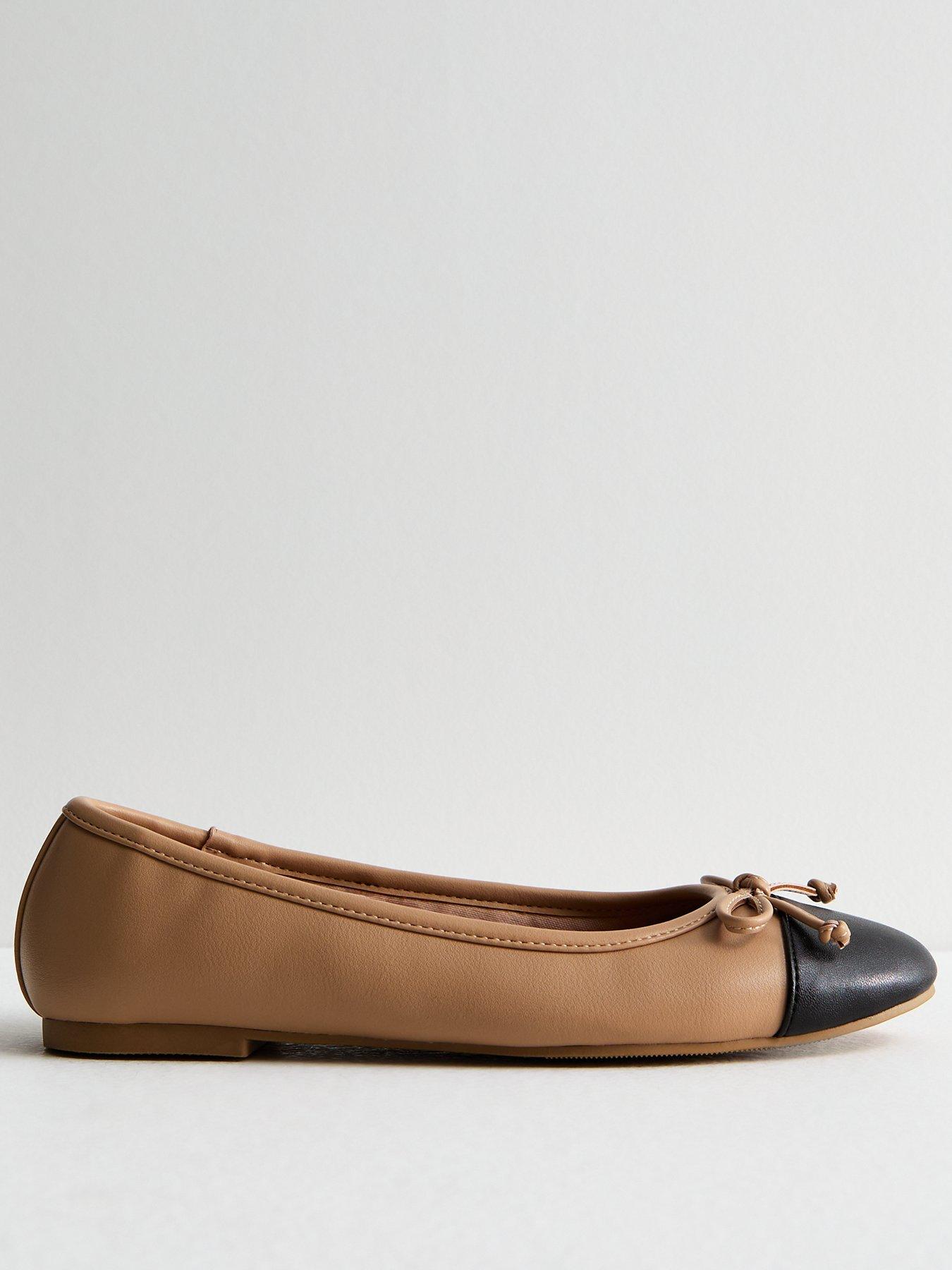 New Look Camel Leather-look Contrast Ballerina Pumps | Very.co.uk