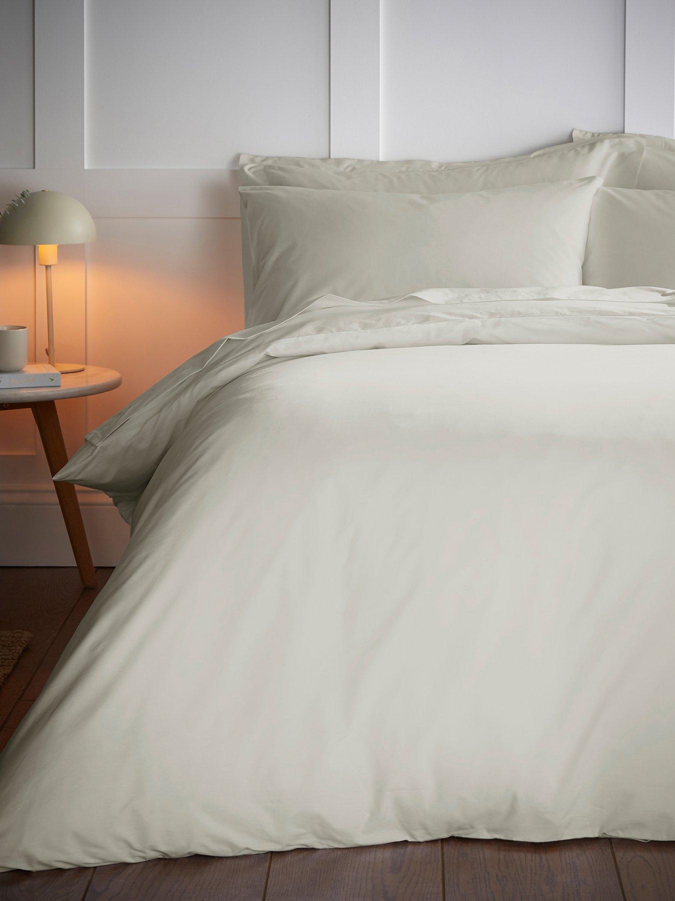 Product photograph of Bianca 200 Thread Count Duvet Set - Natural from very.co.uk