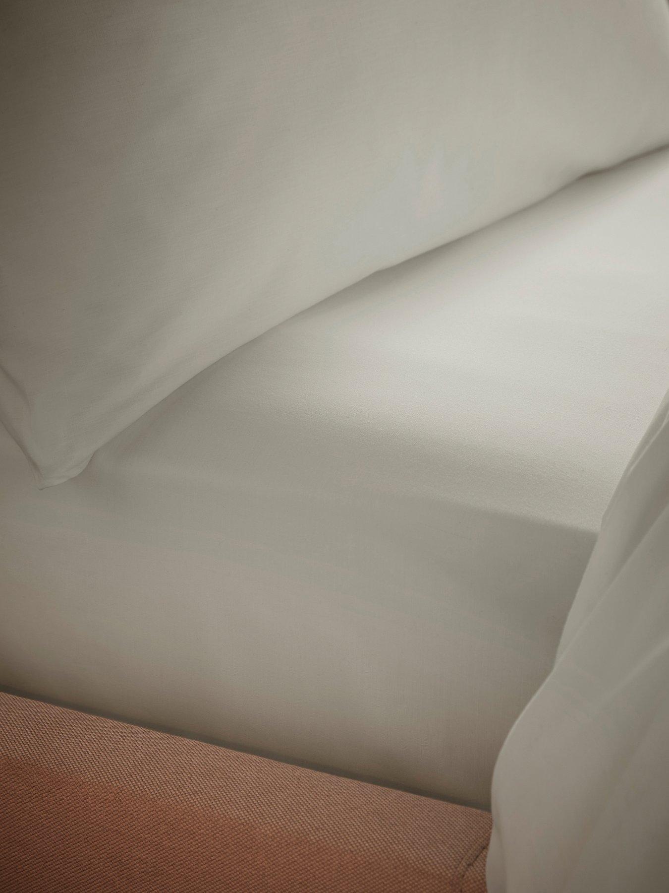 Product photograph of Bianca 200 Thread Count Fitted Sheet - Sb - Natural from very.co.uk