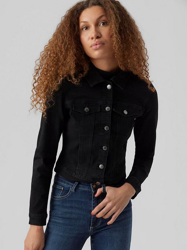 Vero Moda Slim Denim Jacket - Black | Very.co.uk
