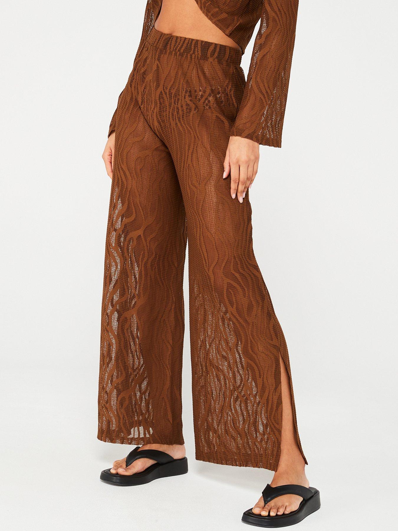 pieces-high-waisted-beach-trousers-brown