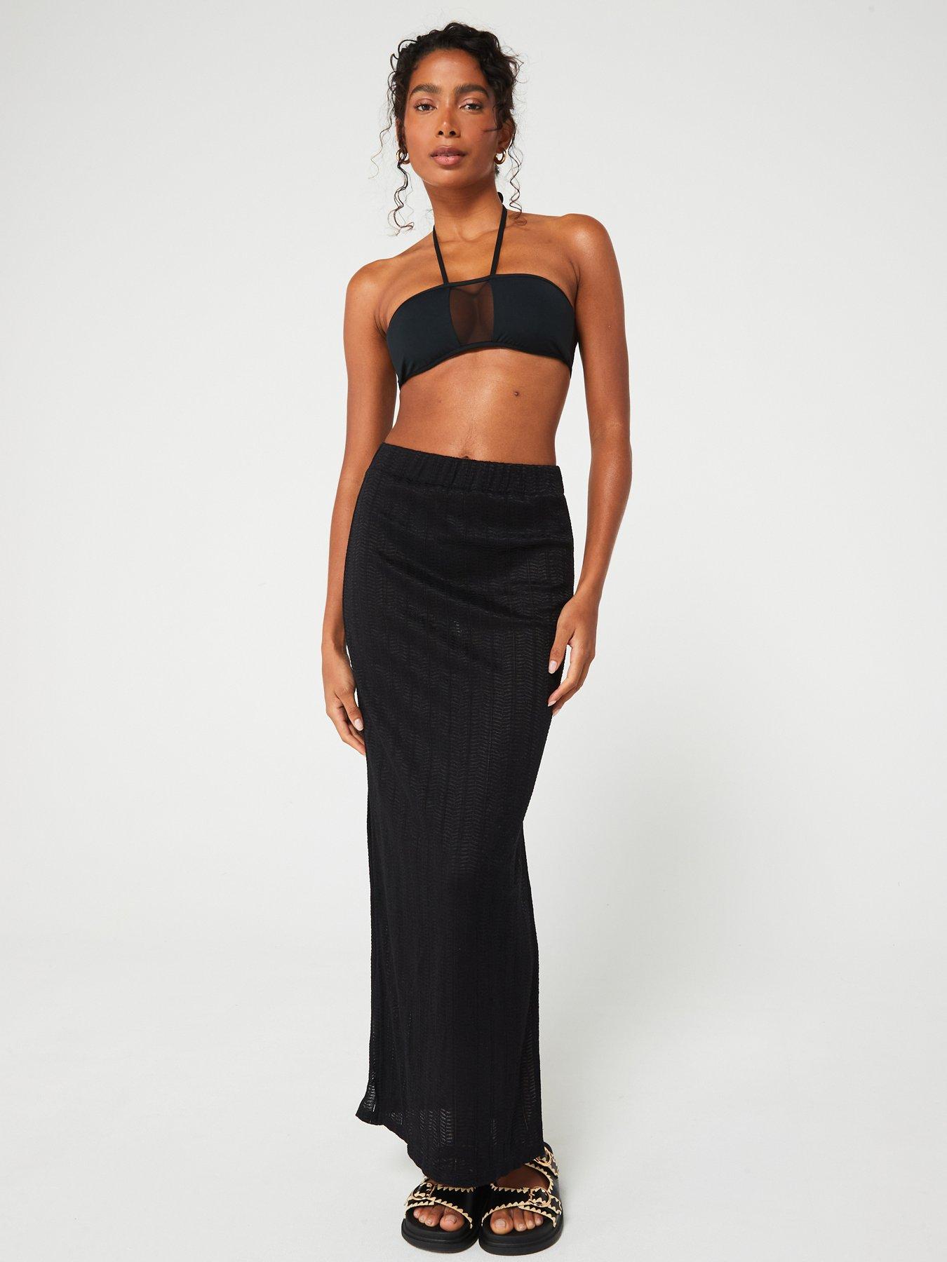 Black beach skirt long hotsell