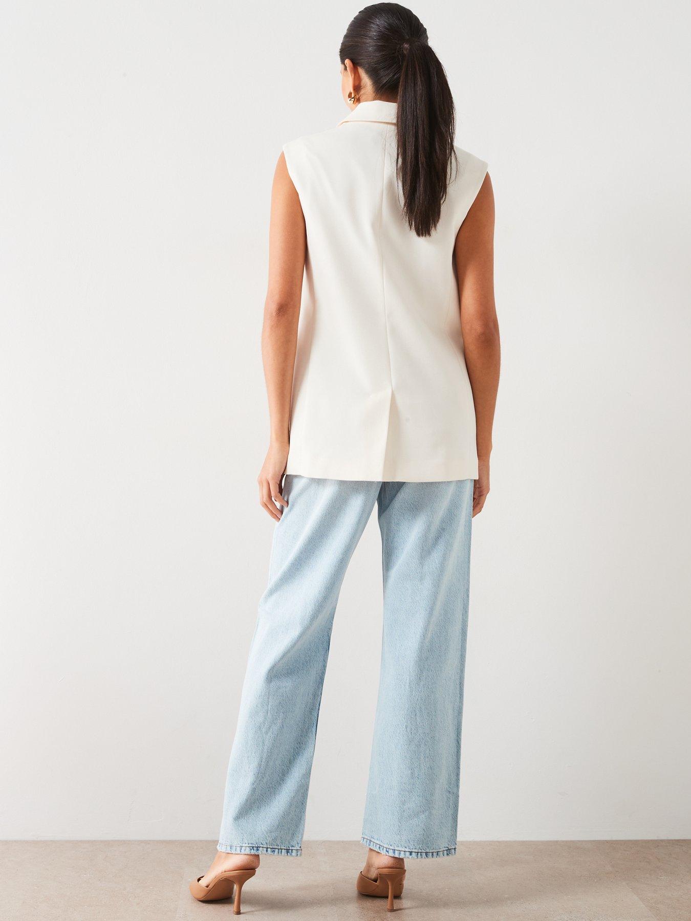 Image 2 of 6 of V by Very Sleeveless Longline Waistcoat - Cream