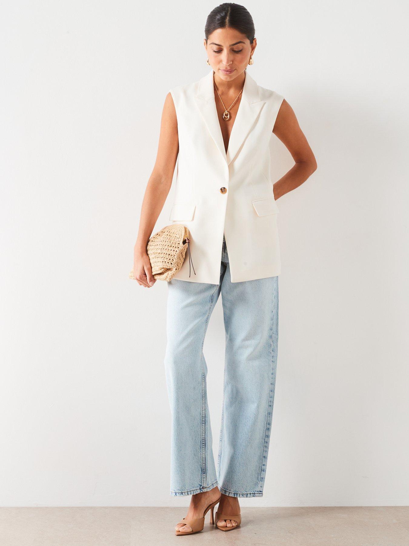 Sleeveless longline waistcoat store