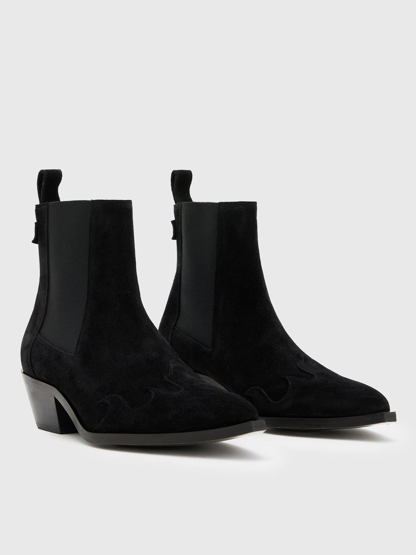 Allsaints Dellaware Suede Boots - Black