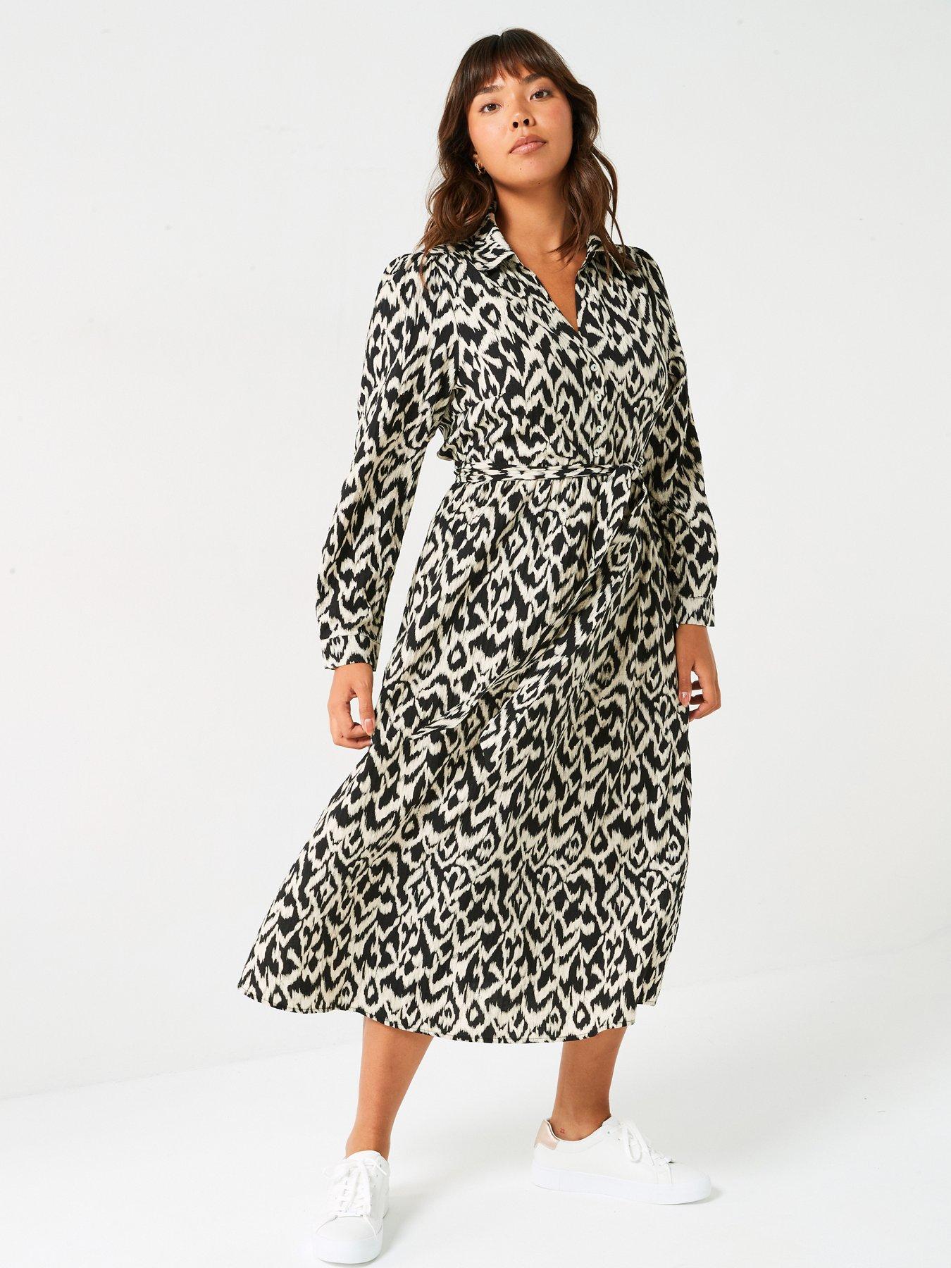 undefined Button Through Shirt Dress - Print