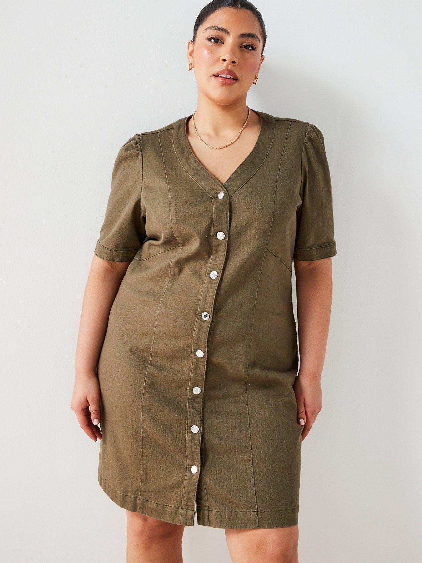 vero-moda-curve-curve-button-down-mini-dress-khaki