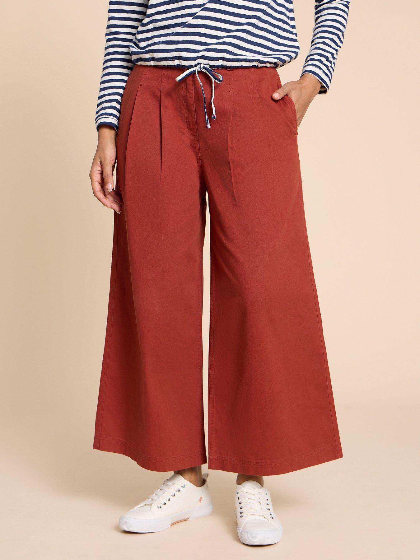 Petite red wide leg clearance trousers