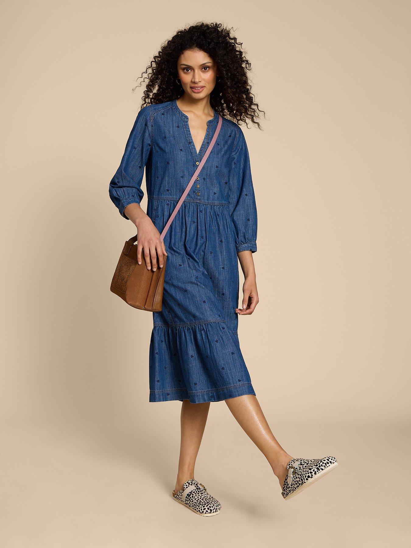 Midi denim hotsell dress uk