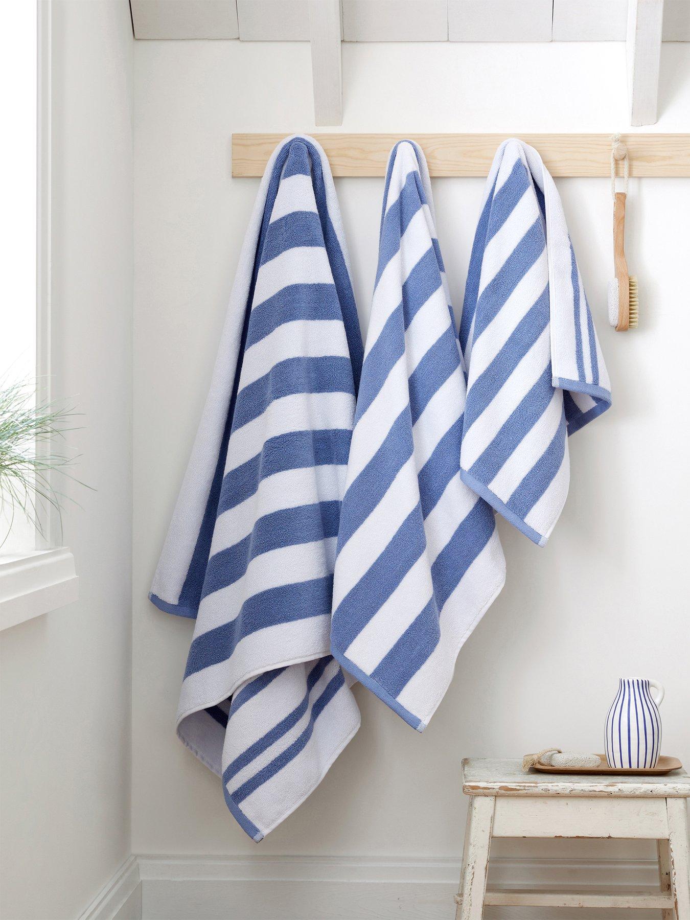 Image 3 of 5 of Bianca Reversible Stripe Jacquard 100% Cotton Towel Collection
