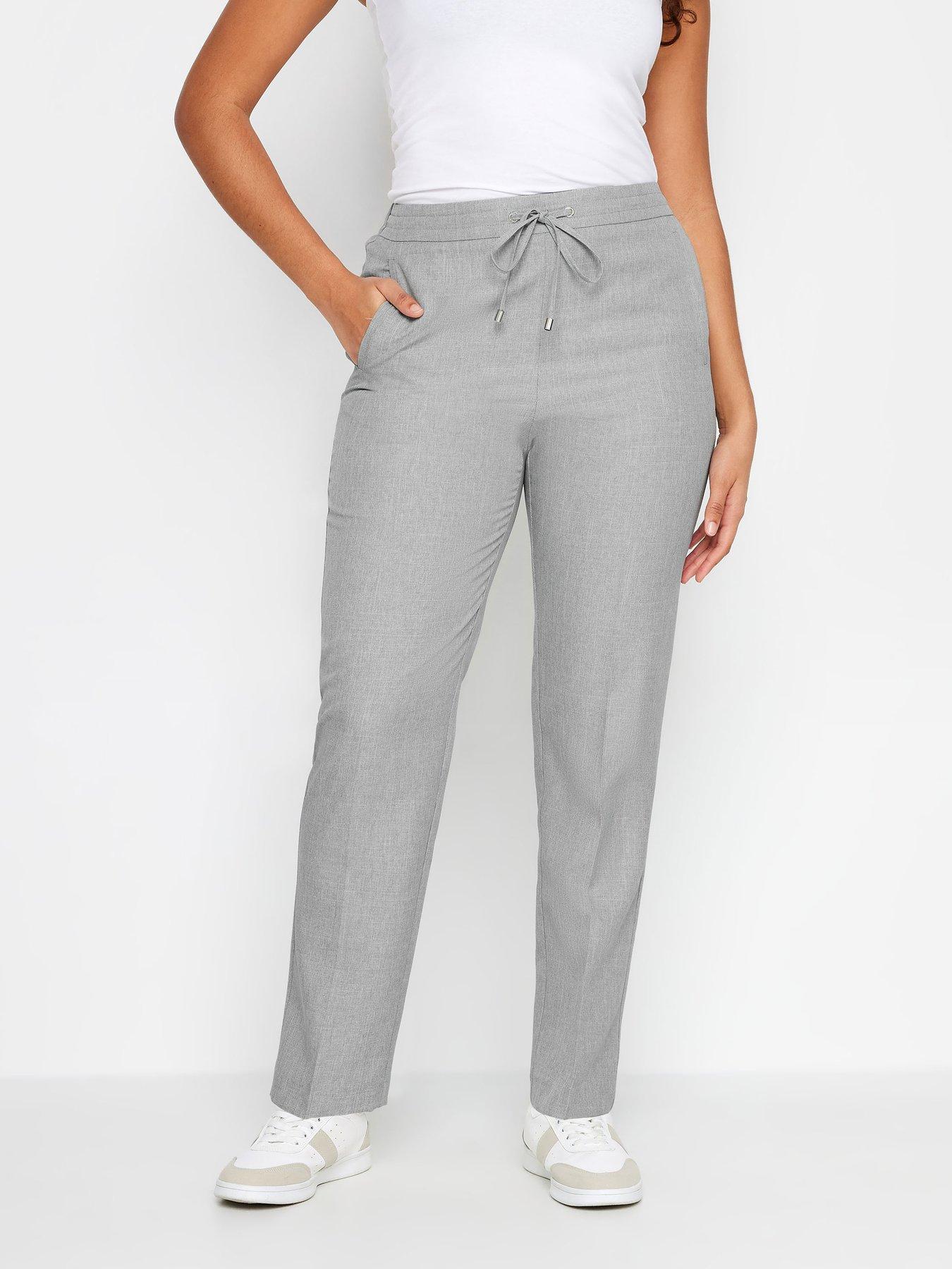 M&Co Grey Relaxed Tapered Trouser Regular, Grey, Size 20, Women