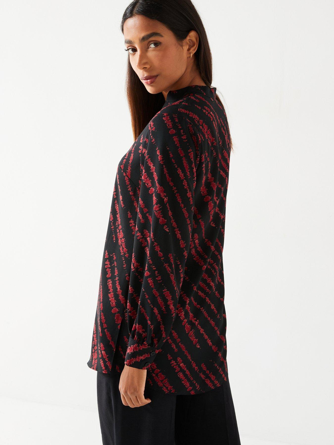 Everyday Longline Printed Shirt - Black/Rust Print - Black/Rust Print ...