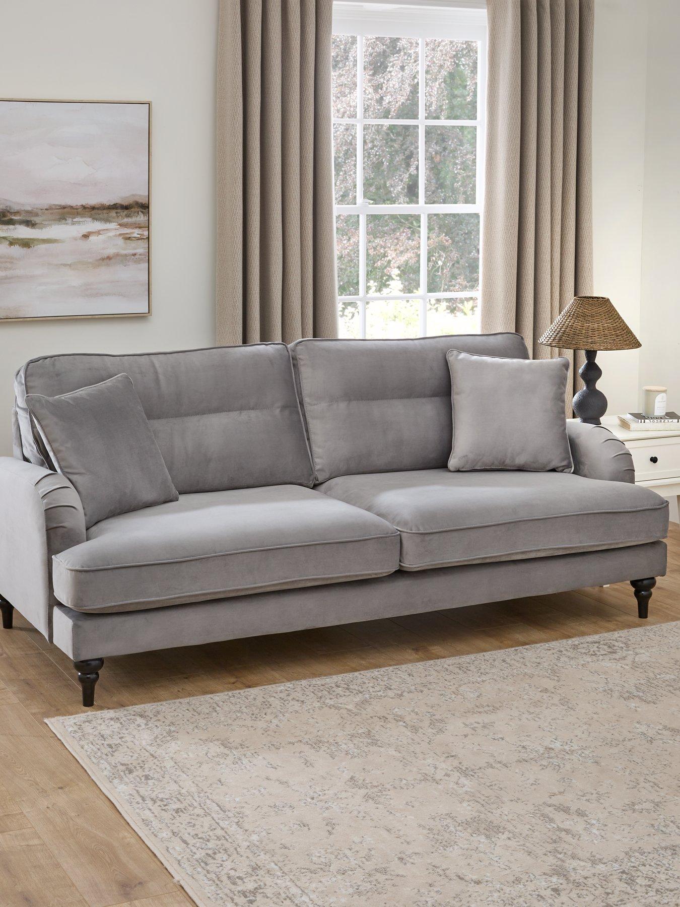 Very Home Victoria 4 Seater Fabric Sofa - Grey - FSC® Certified