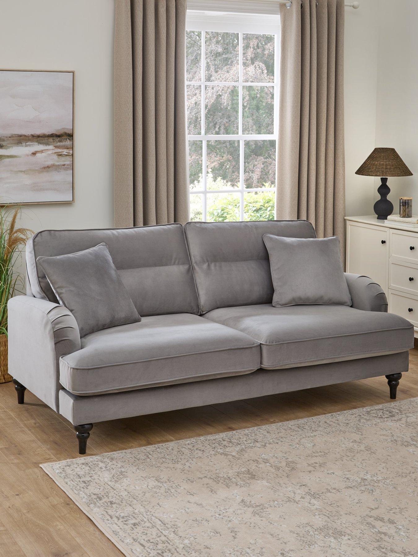 undefined Victoria 3 Seater Fabric Sofa - Grey - FSC® Certified