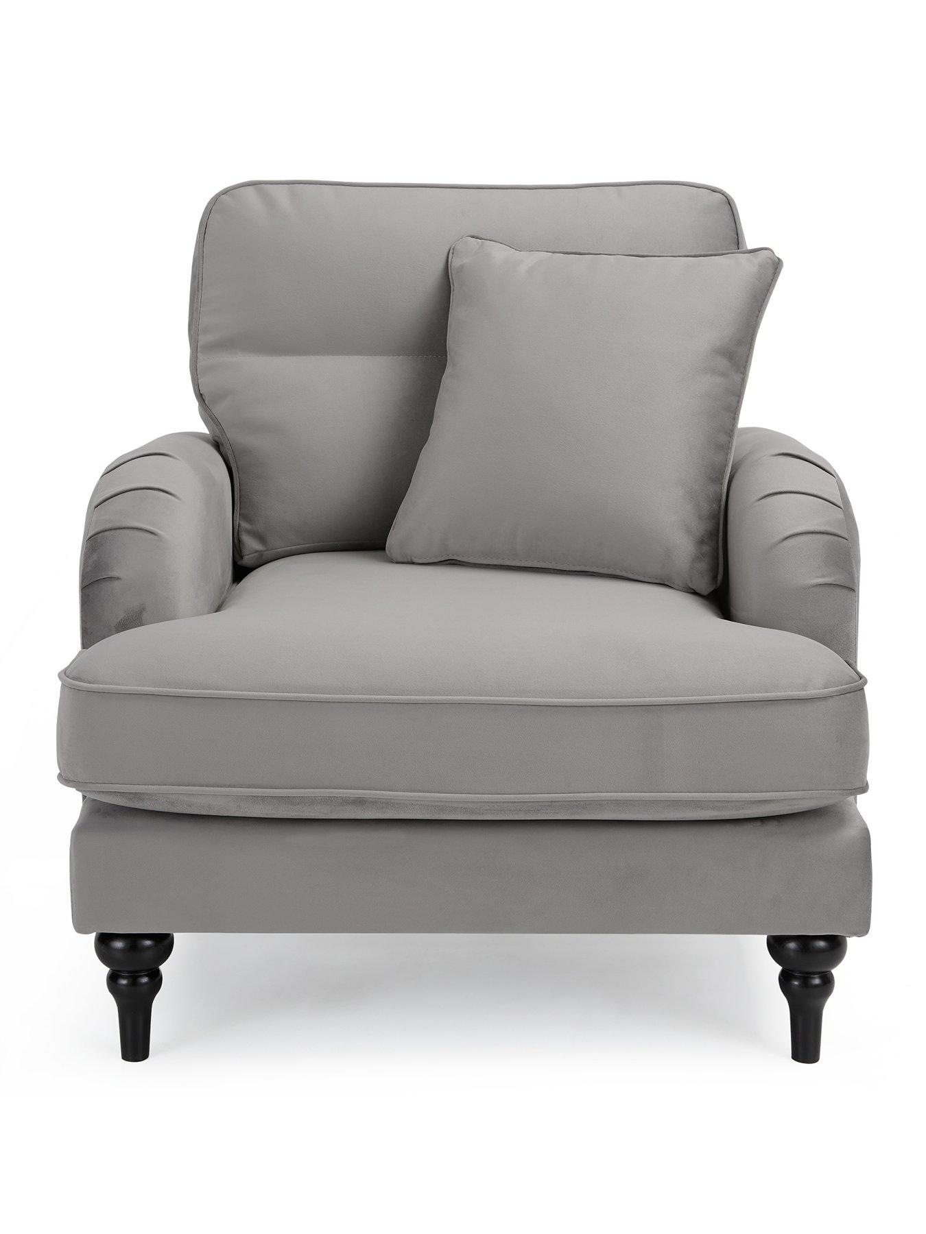 Image 2 of 7 of The Very Collection Victoria Fabric&nbsp;Armchair - Grey&nbsp;- FSC&reg; Certified