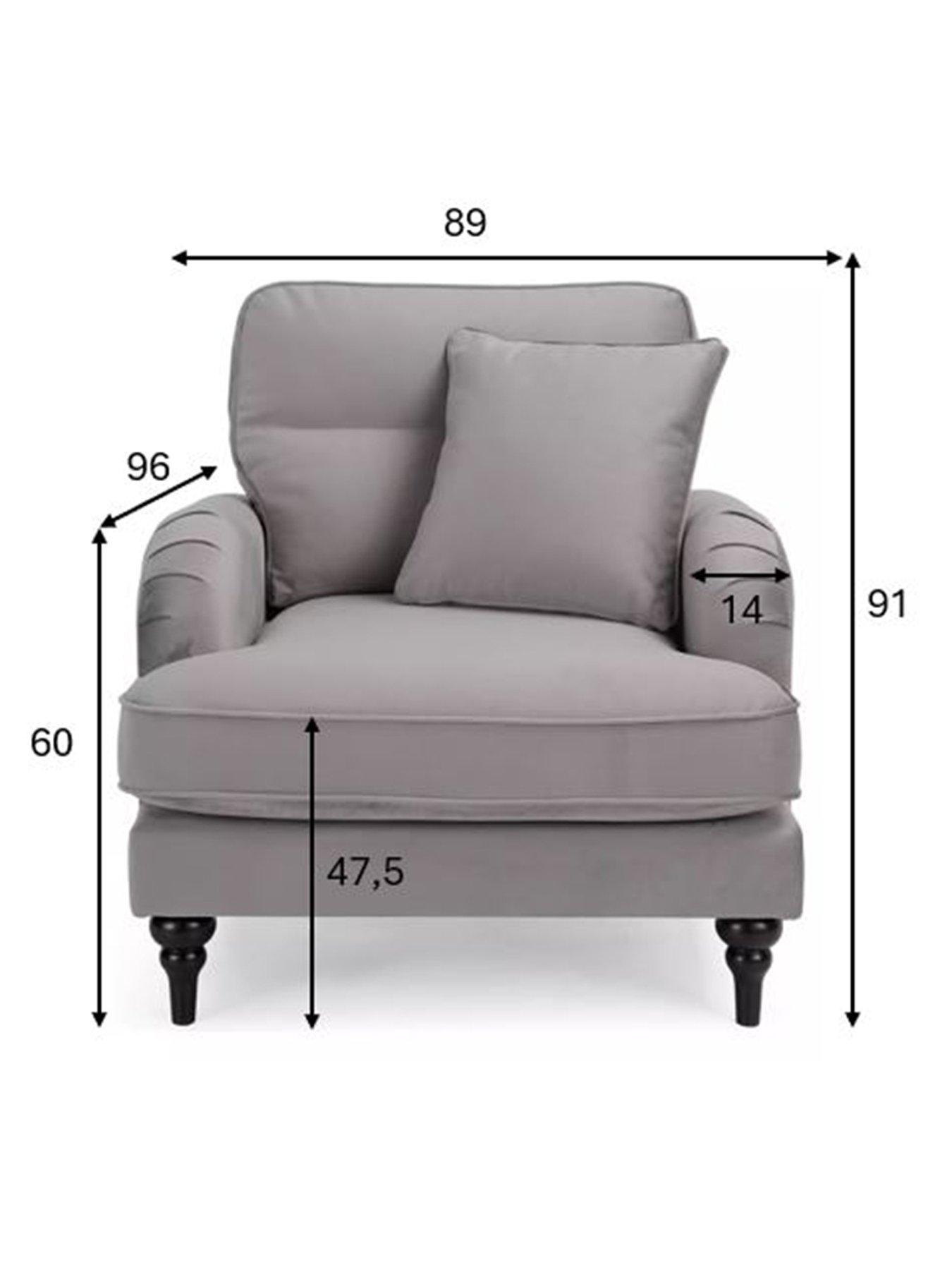 Image 7 of 7 of The Very Collection Victoria Fabric&nbsp;Armchair - Grey&nbsp;- FSC&reg; Certified