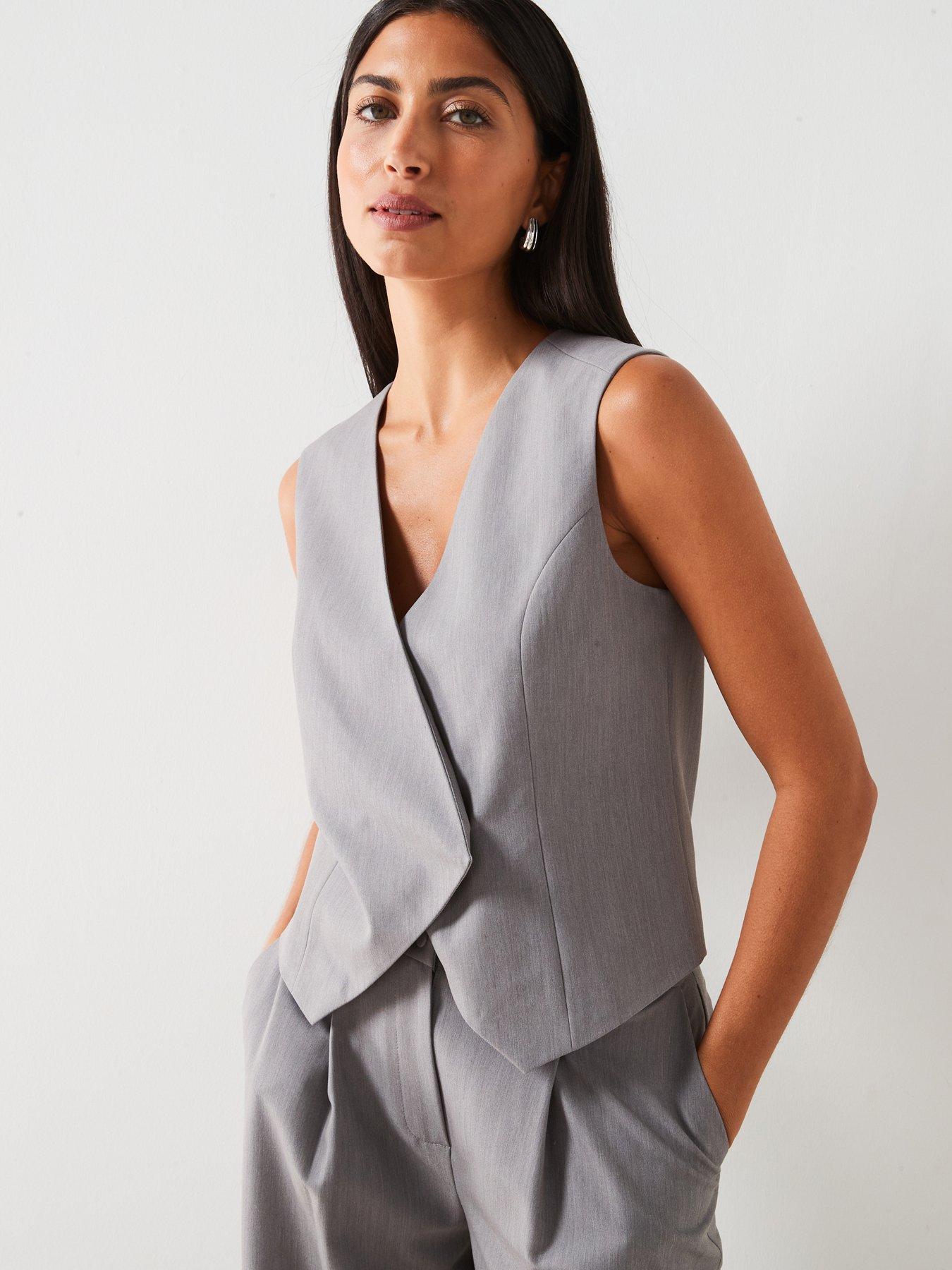 undefined Asymmetrical Tailored Waistcoat - Grey
