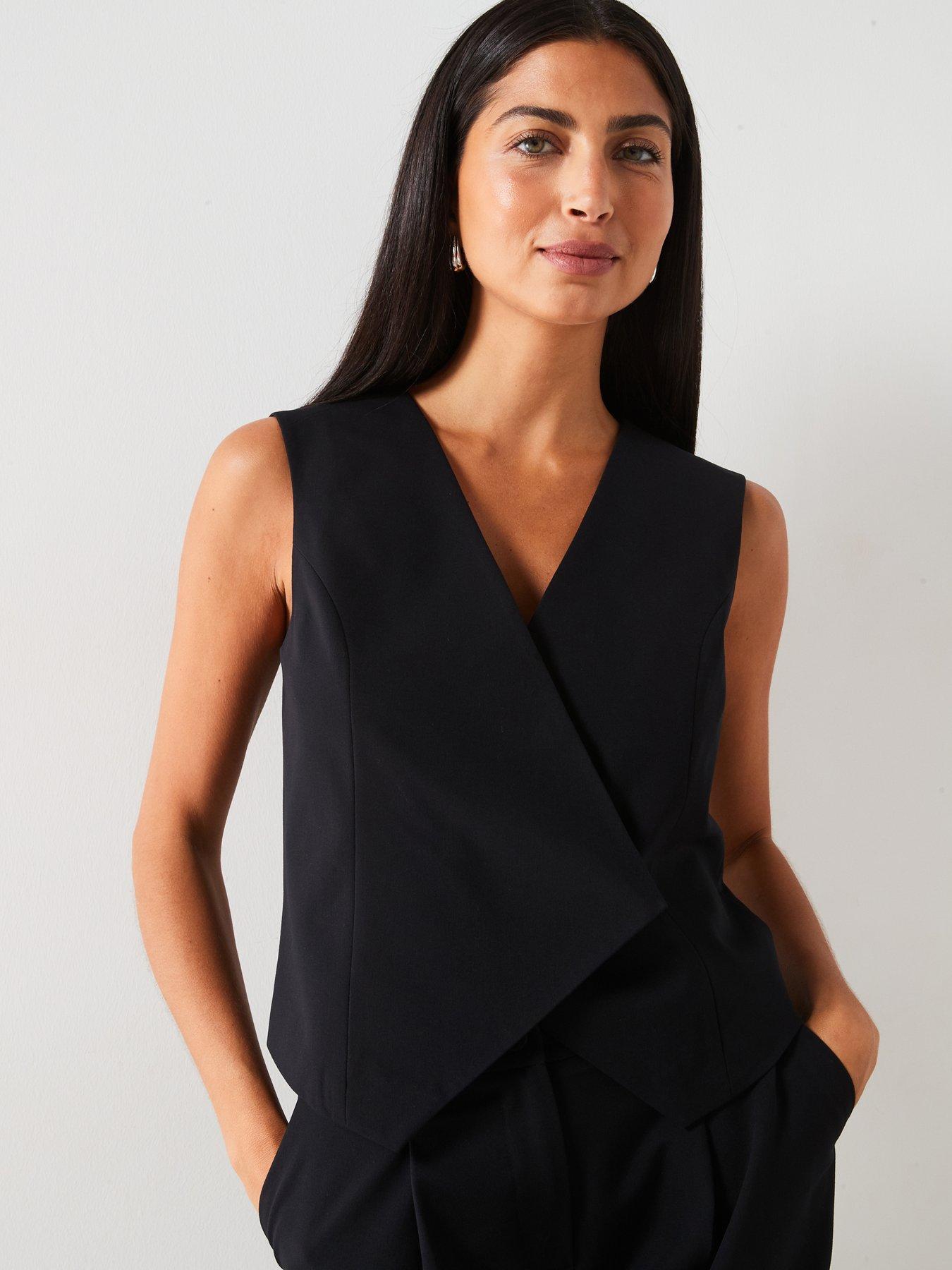 undefined Asymmetrical Tailored Waistcoat - Black