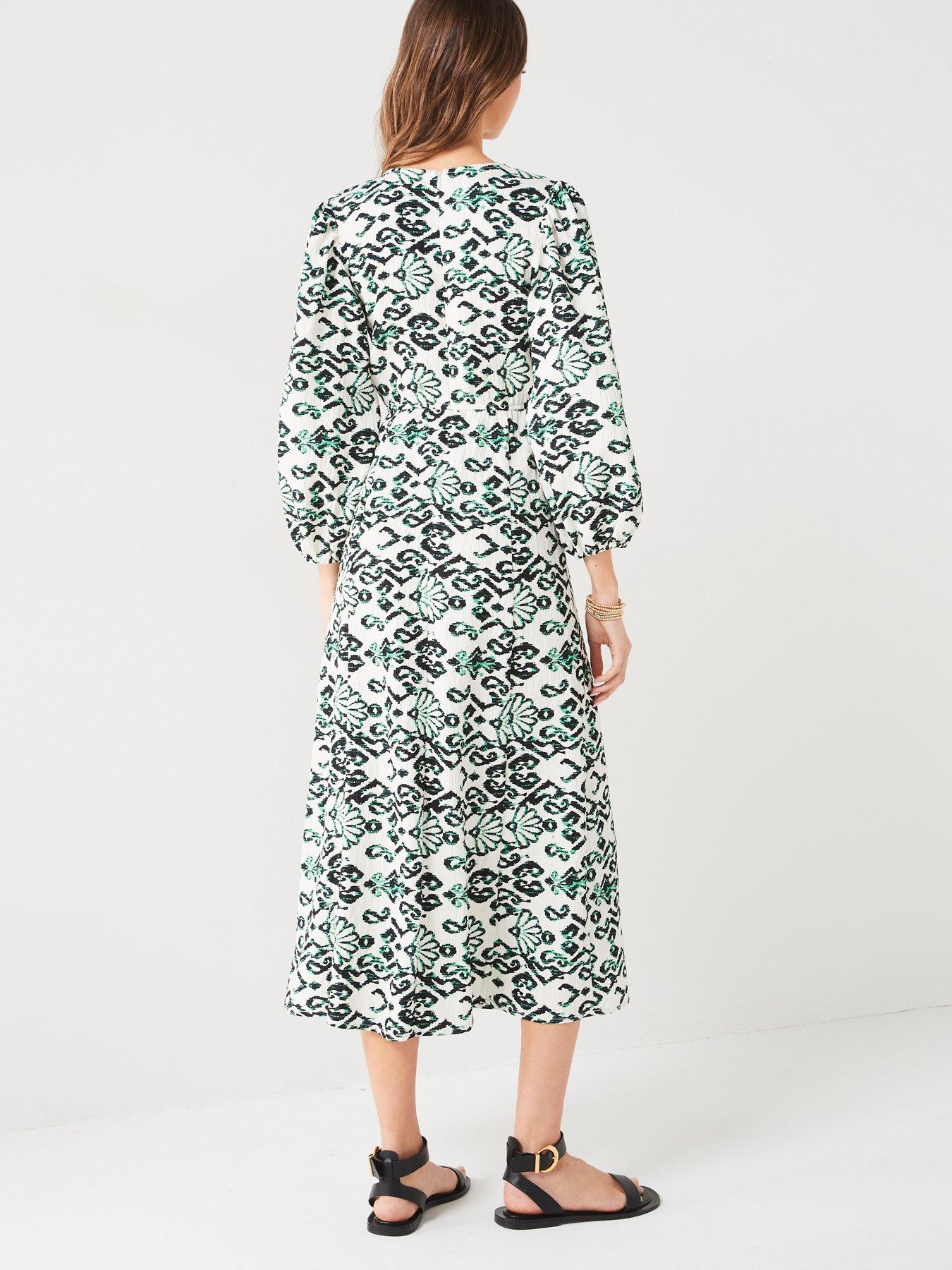 Image 2 of 6 of V by Very Balloon&nbsp;Sleeve Cut Out Midi Dress - Multi