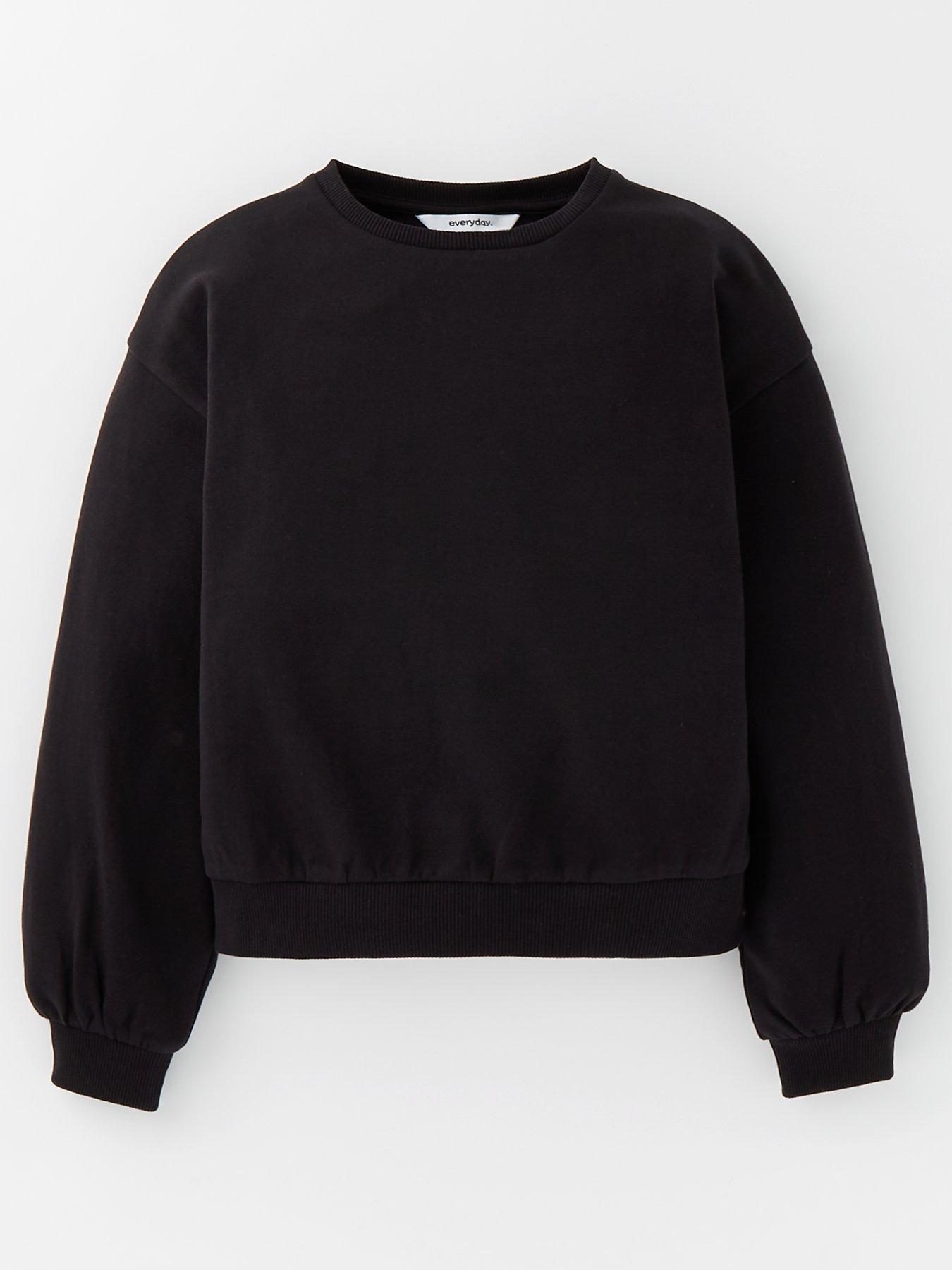 undefined Girls Solid Single Sweatshirt - Black