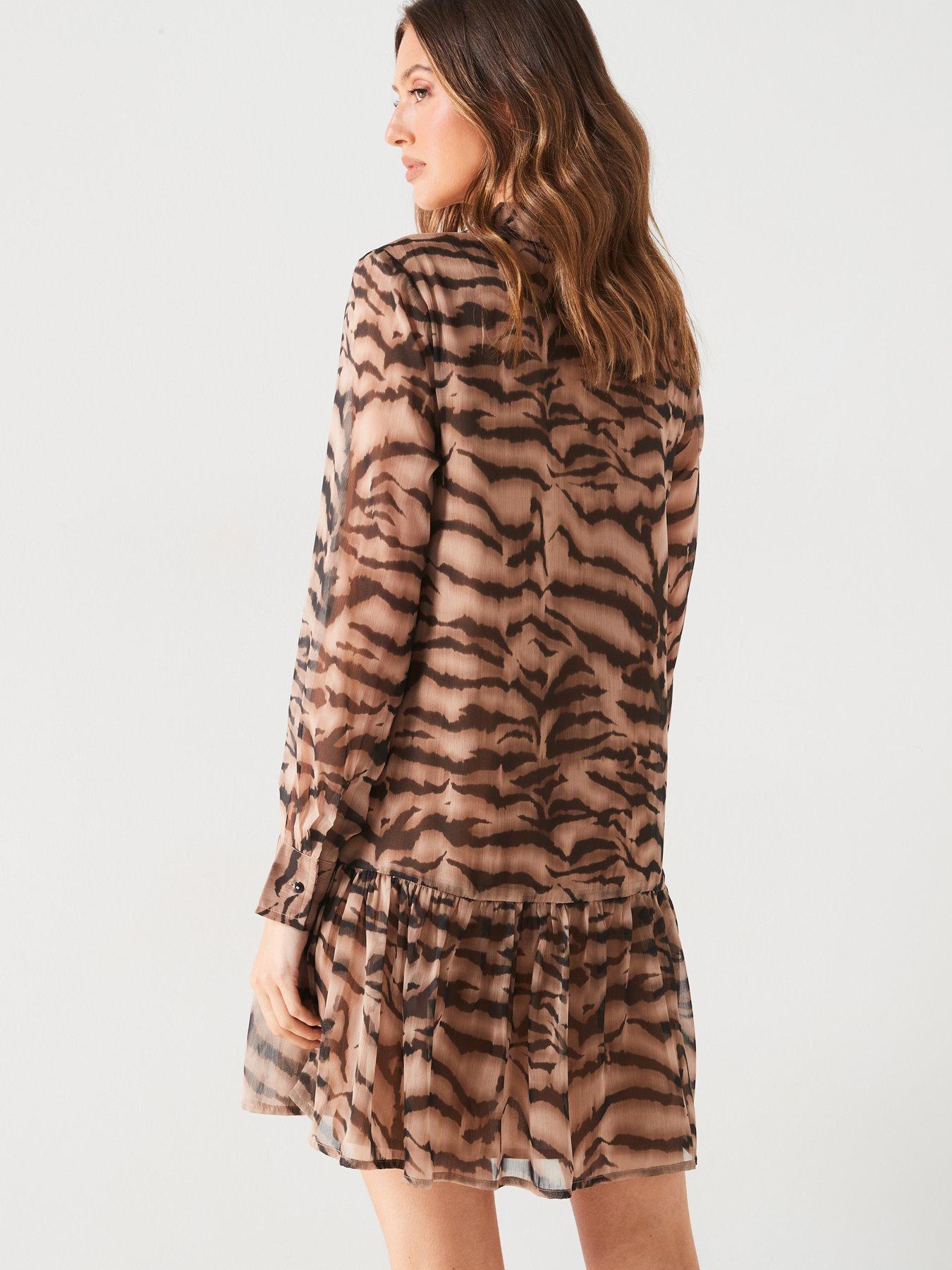 Image 2 of 6 of V by Very Animal Print&nbsp;Mini Shirt&nbsp;Dress - Animal Print