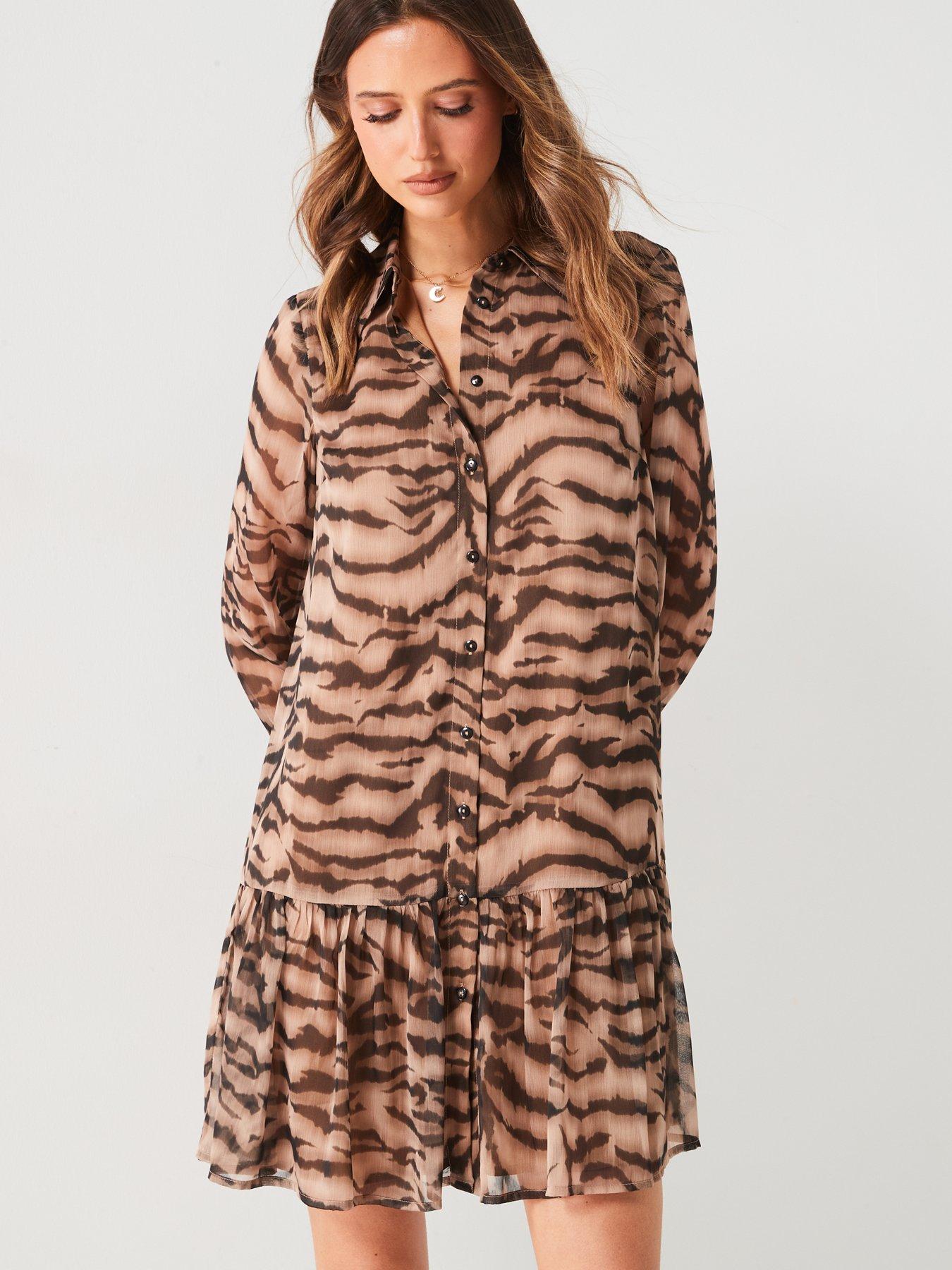 Image 6 of 6 of V by Very Animal Print&nbsp;Mini Shirt&nbsp;Dress - Animal Print