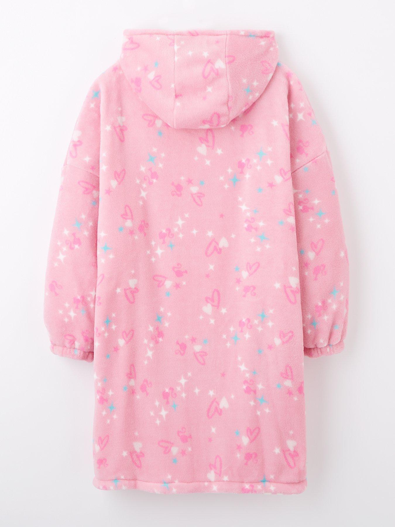 Image 2 of 4 of Barbie Reversible Fleece Hooded Blanket - Pink