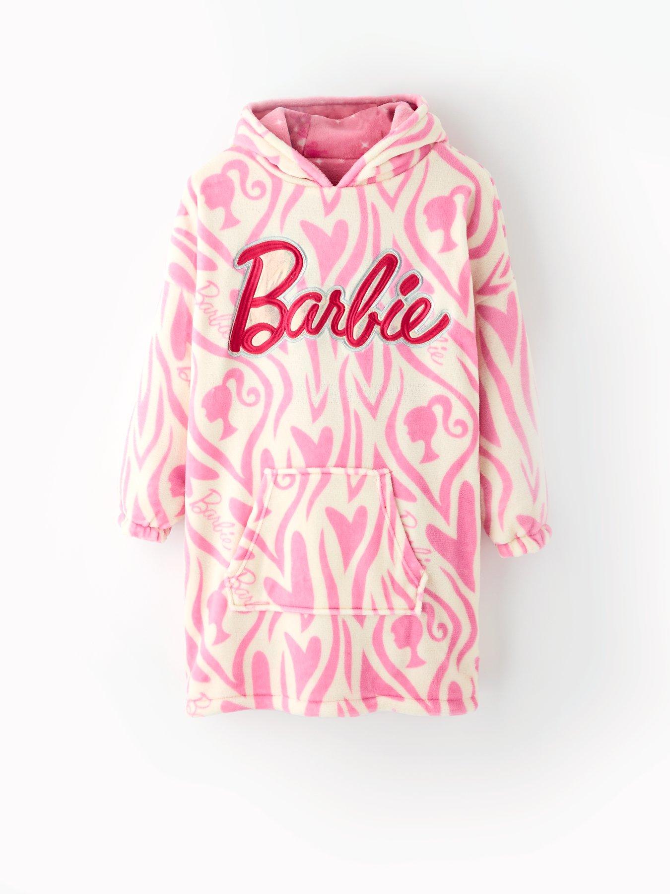 Image 3 of 4 of Barbie Reversible Fleece Hooded Blanket - Pink