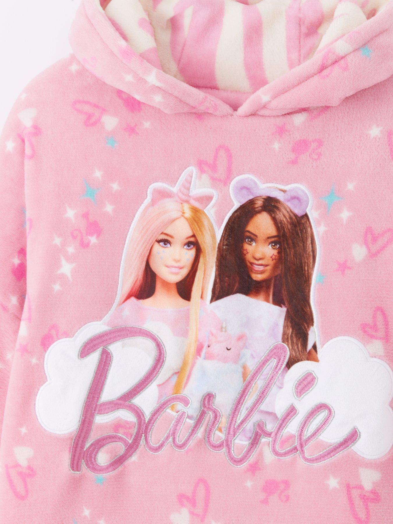Image 4 of 4 of Barbie Reversible Fleece Hooded Blanket - Pink
