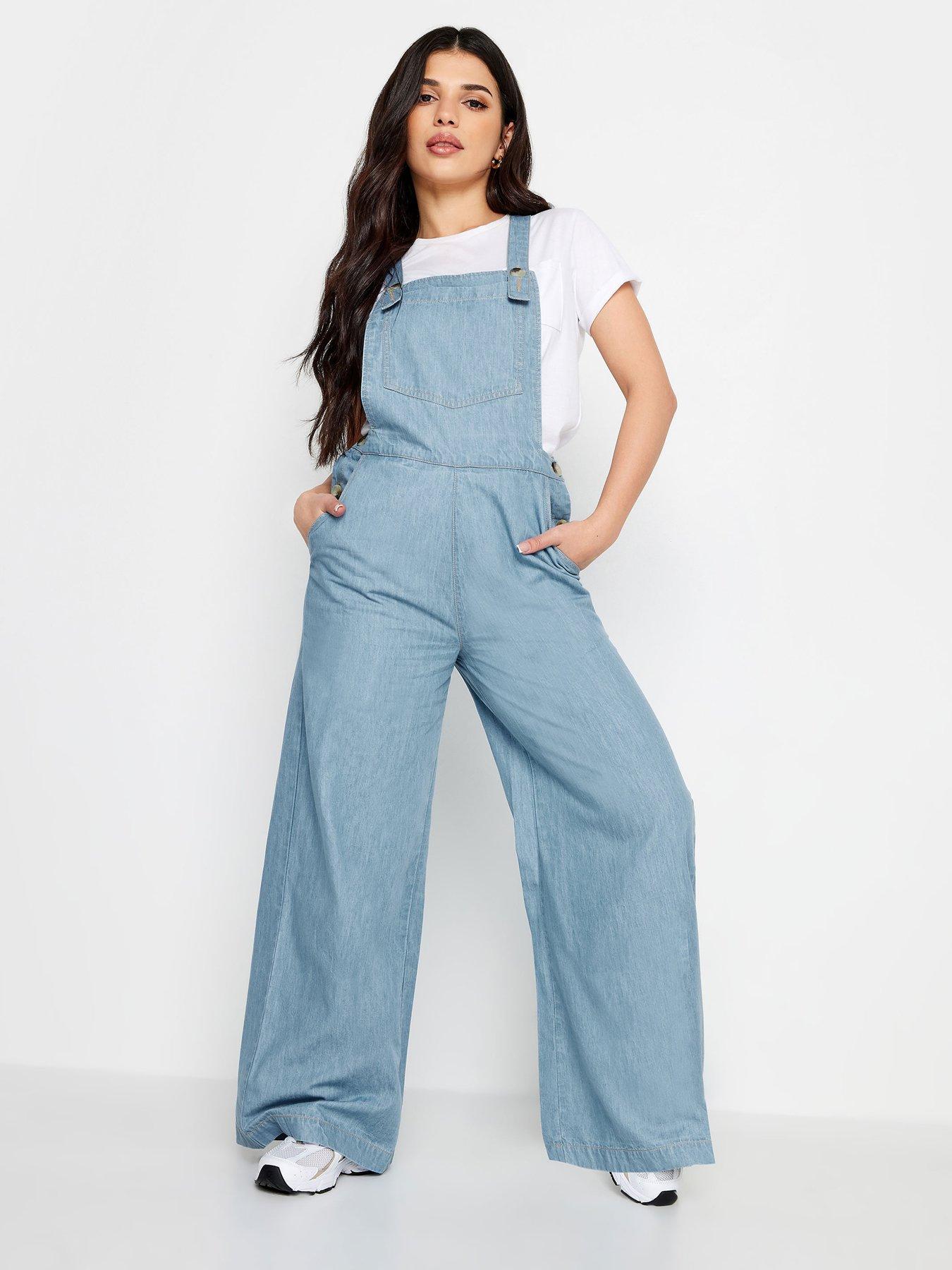 Wash Clothing Company Daphne Women's Dungarees with Cargo Pockets Denim  Dungarees Jumpsuit