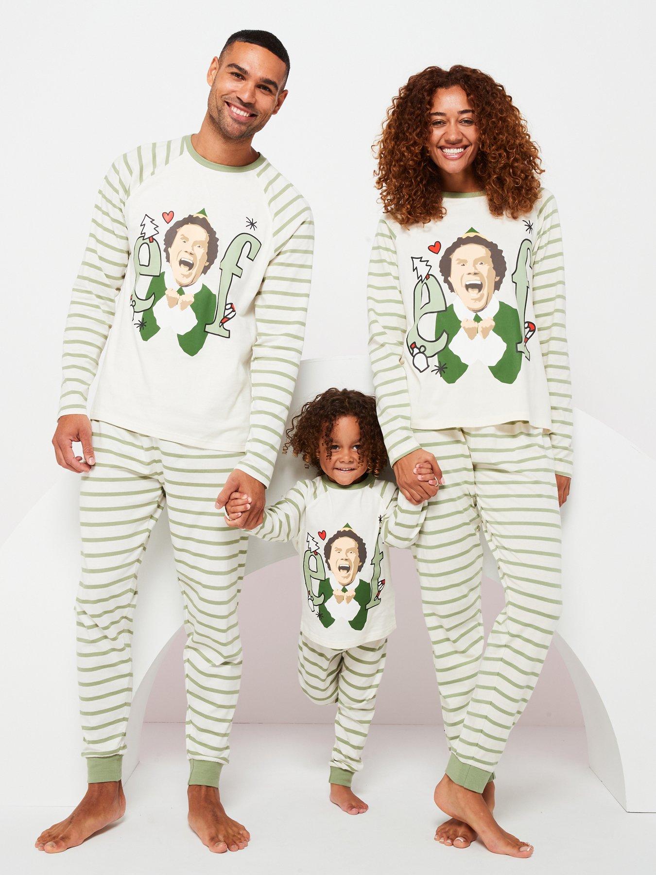 Unisex Kids Elf Family Christmas Pyjamas Green