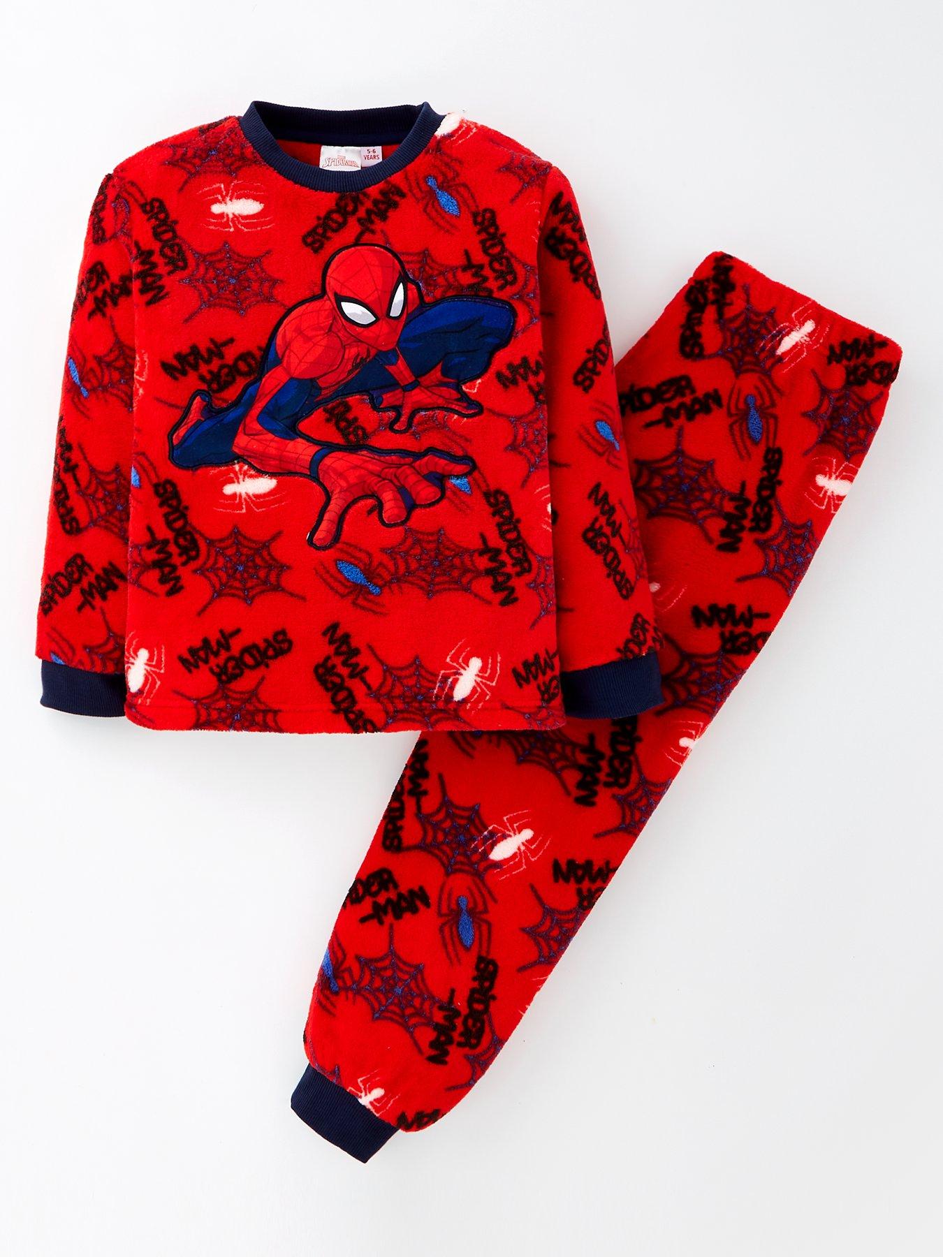 Fleece spiderman pajamas hotsell