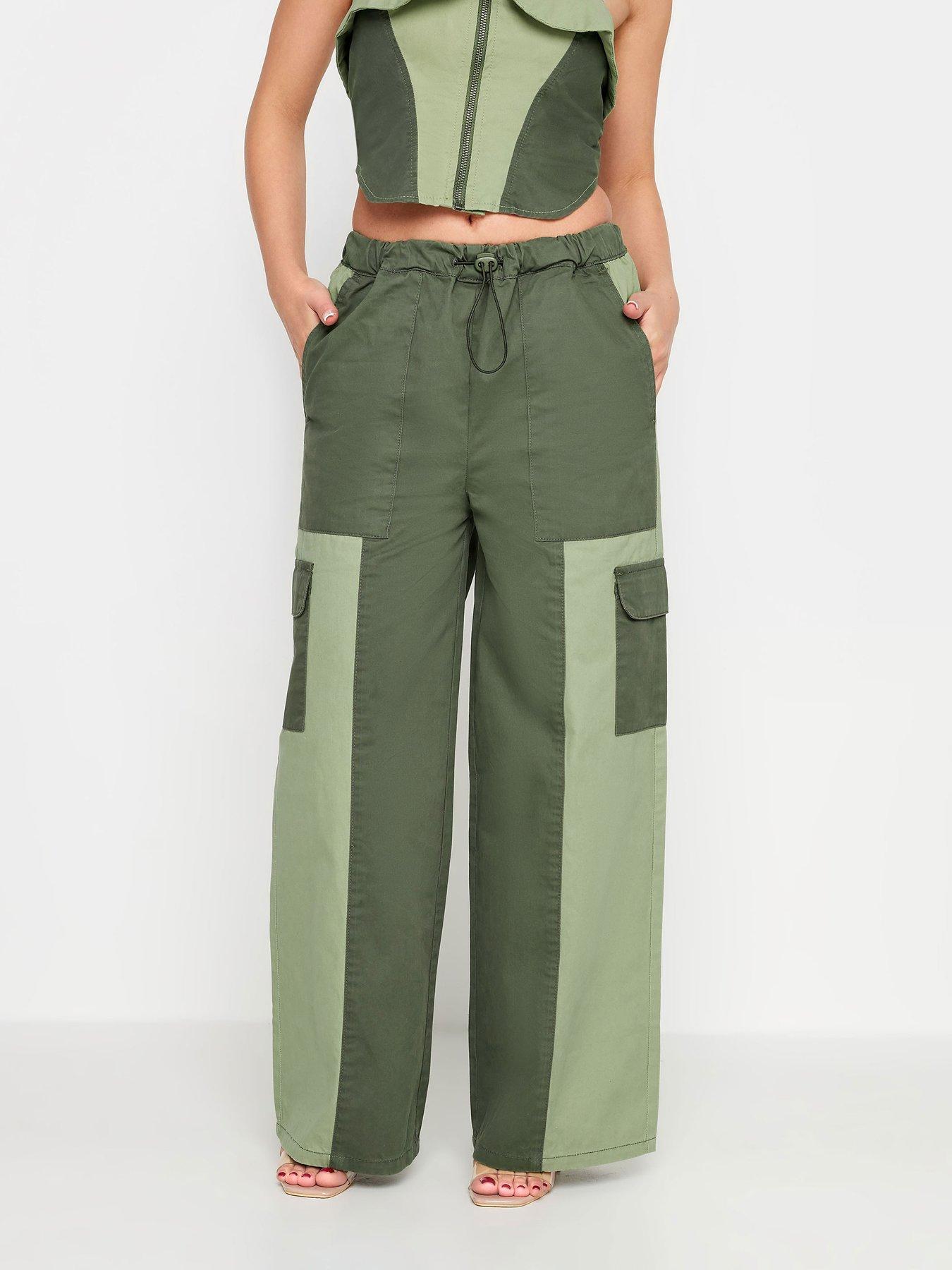 undefined Petite Khaki Tonal Blocked Cargo