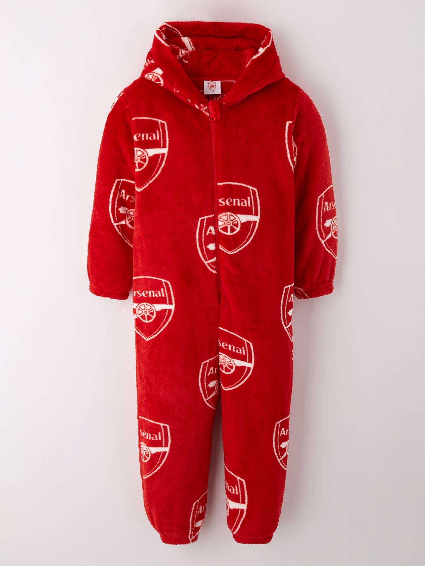 Arsenal Football Fleece All In One, Red, Size Age: 12-13 Years